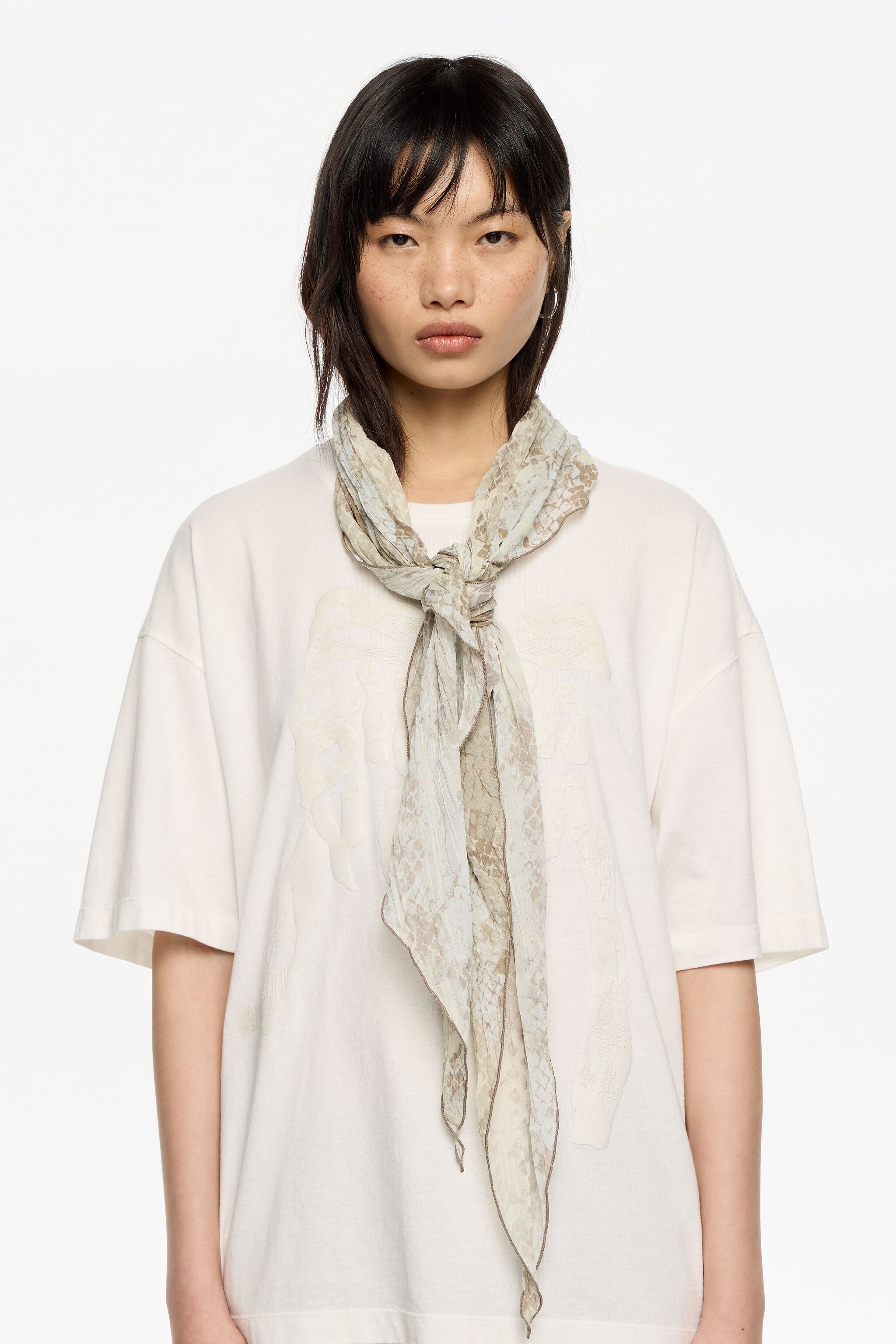 Taupe Snake print scarf