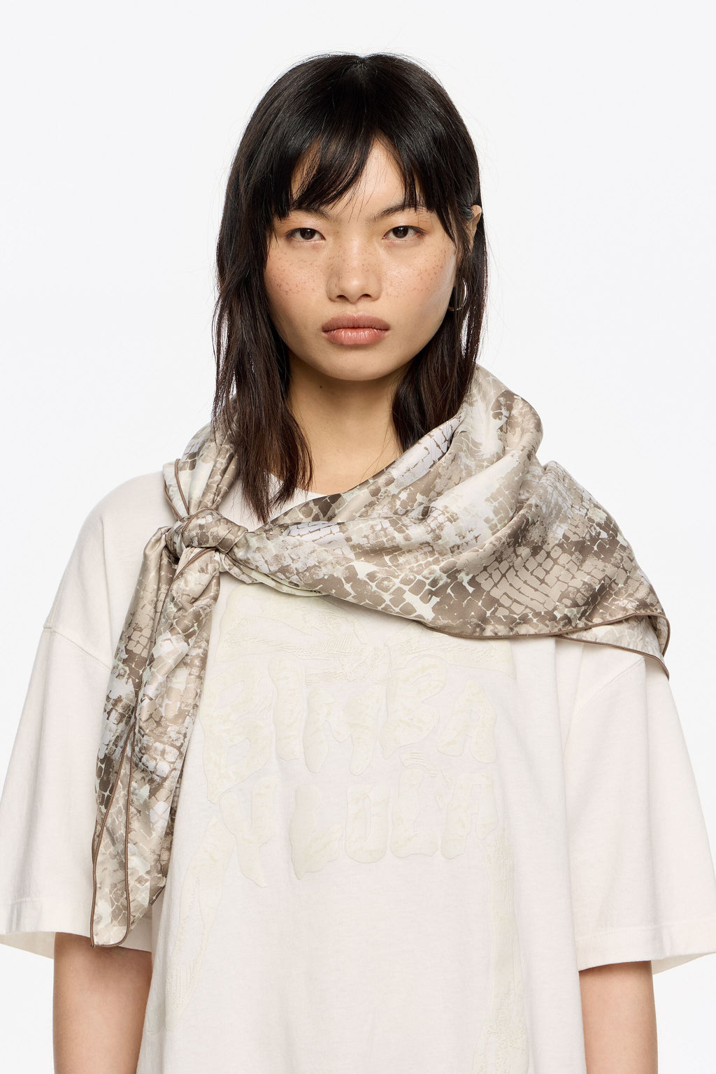 Taupe Snake print scarf