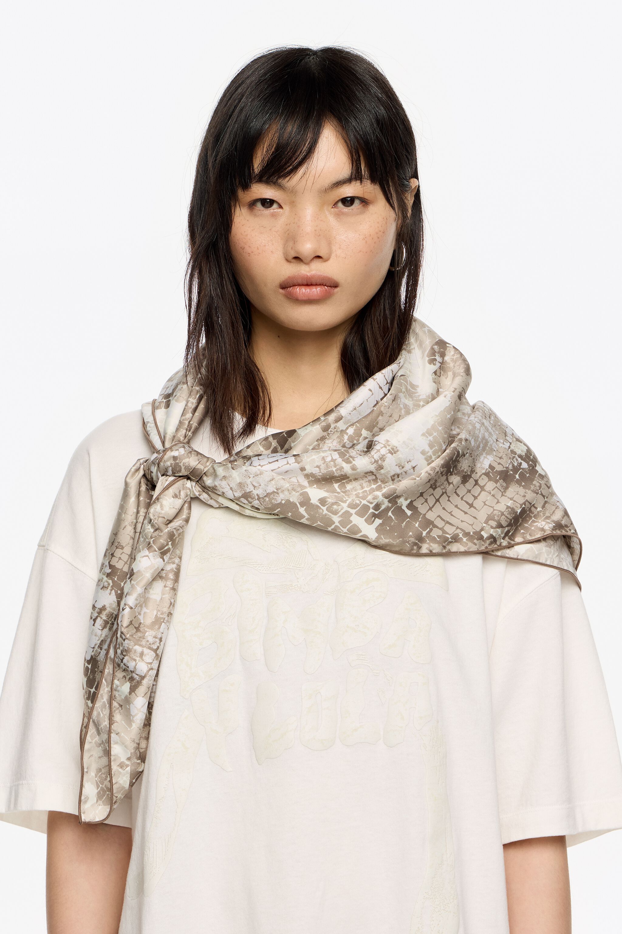 Taupe Snake print scarf