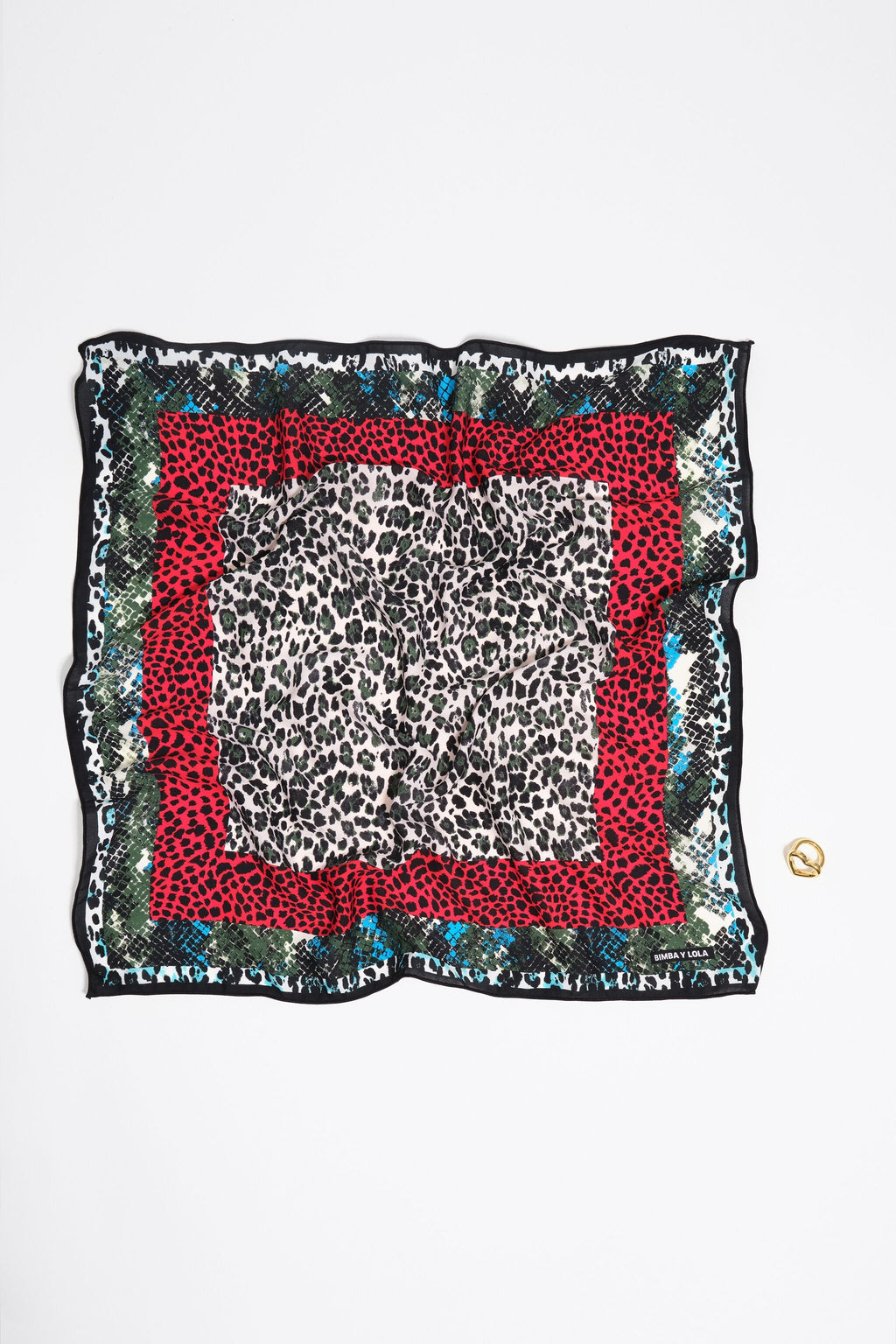 Animal print borders scarf bag charm