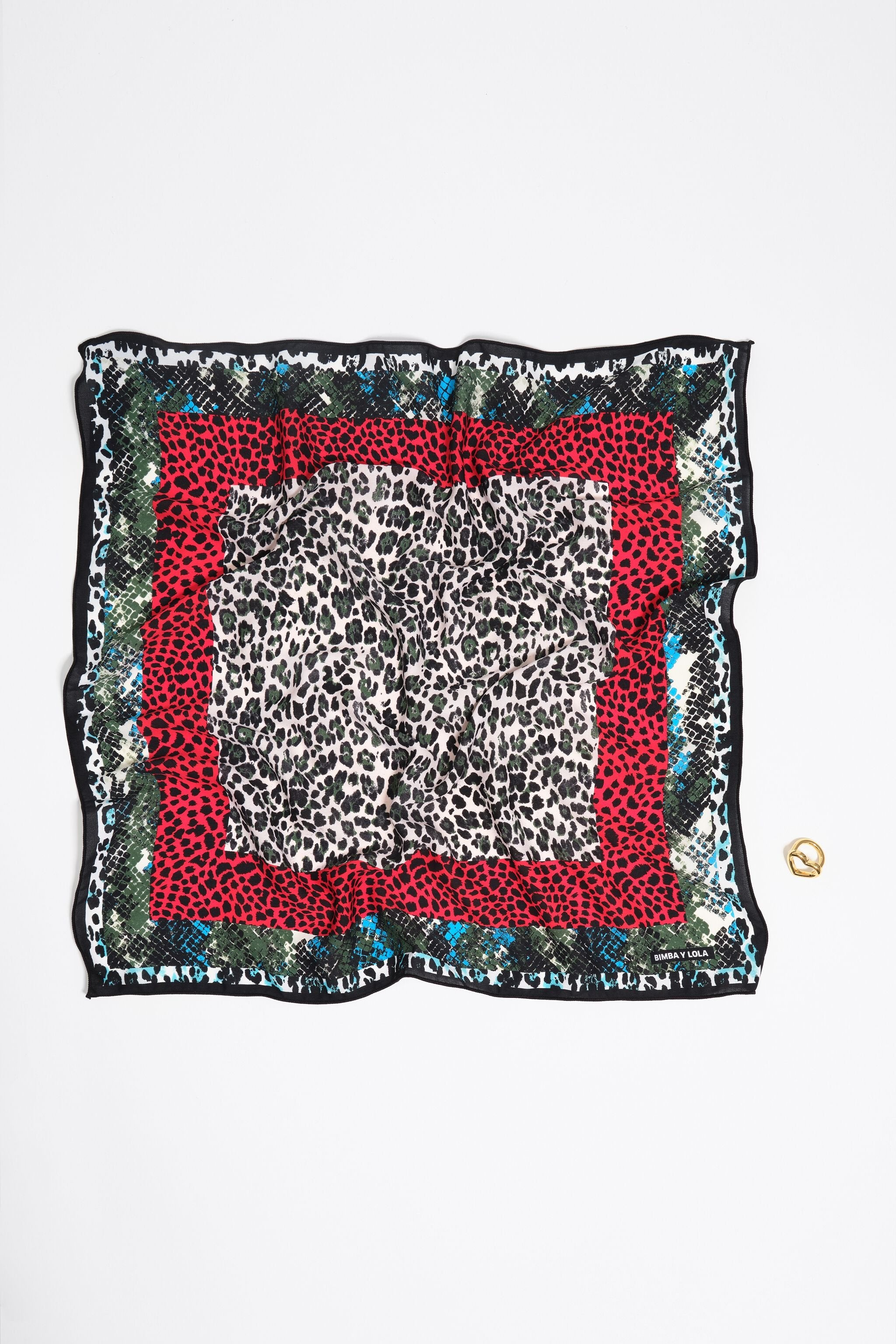 Animal print borders scarf bag charm