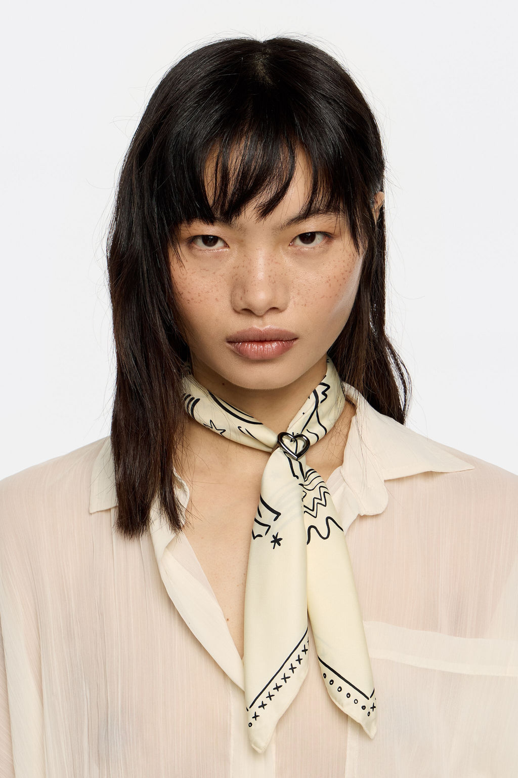 Ivory esoteric scarf bag charm