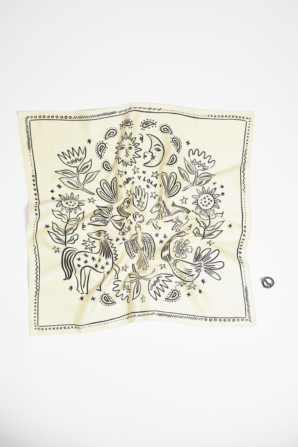 Ivory esoteric scarf bag charm