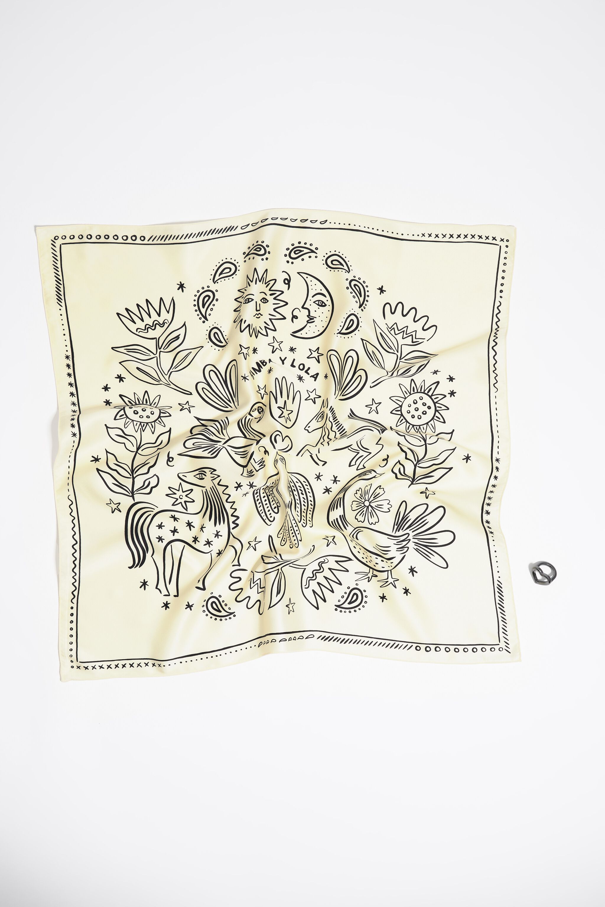 Ivory esoteric scarf bag charm