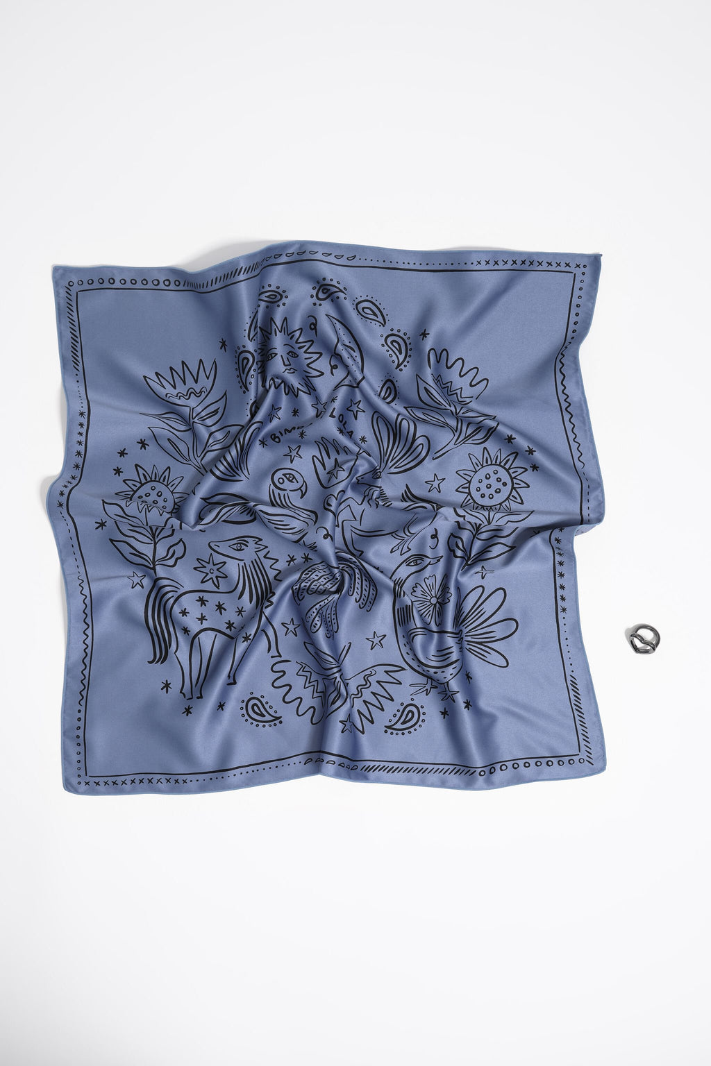 Blue esoteric scarf bag charm