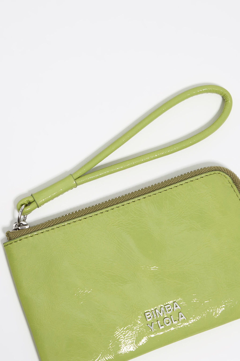 Small lime leather coin purse