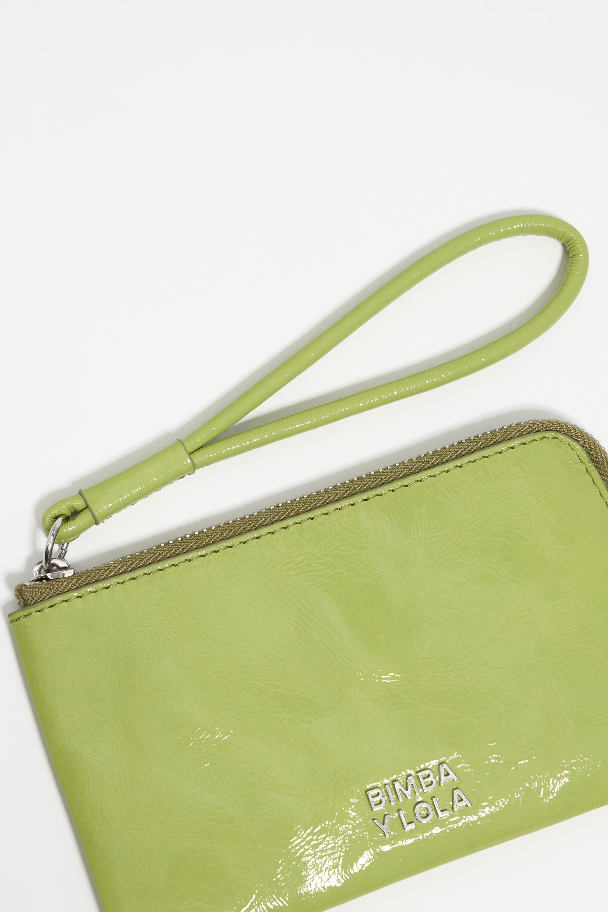 Small lime leather coin purse