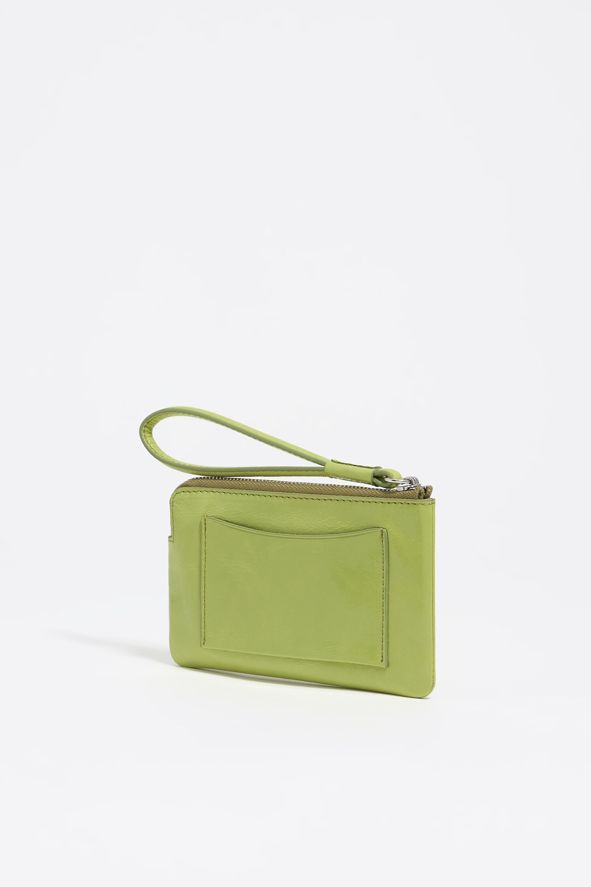Small lime leather coin purse