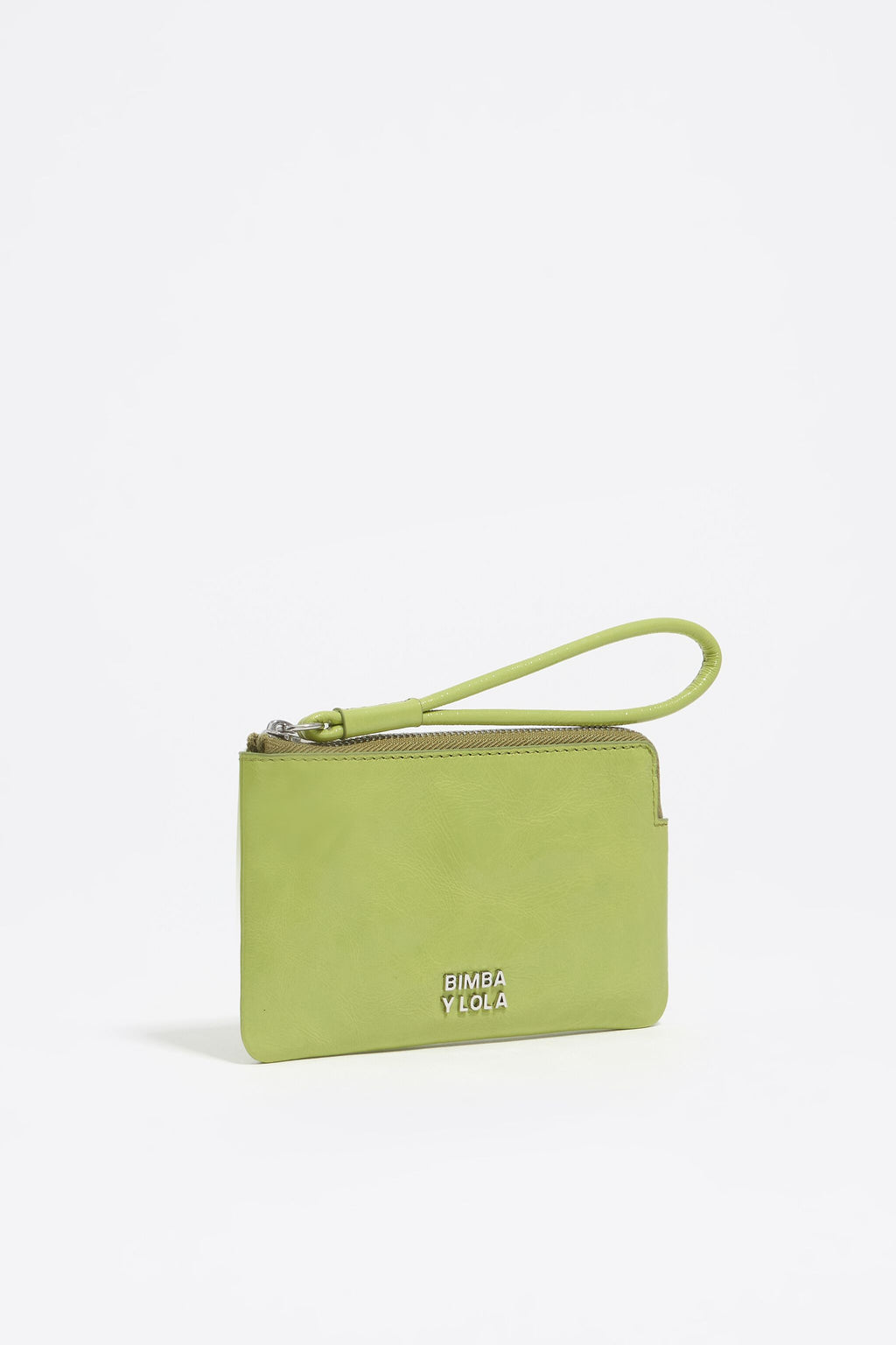 Small lime leather coin purse