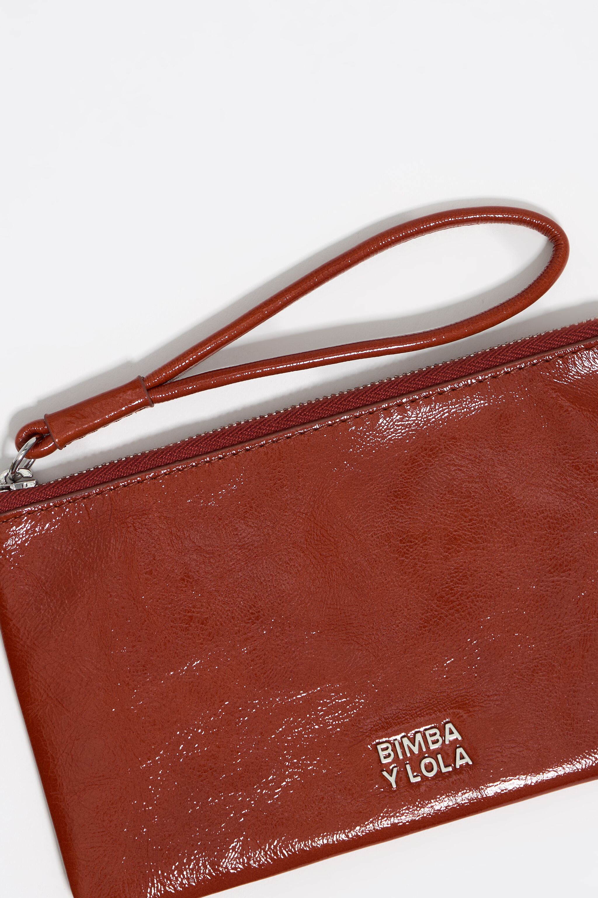 Large burnt orange leather coin purse