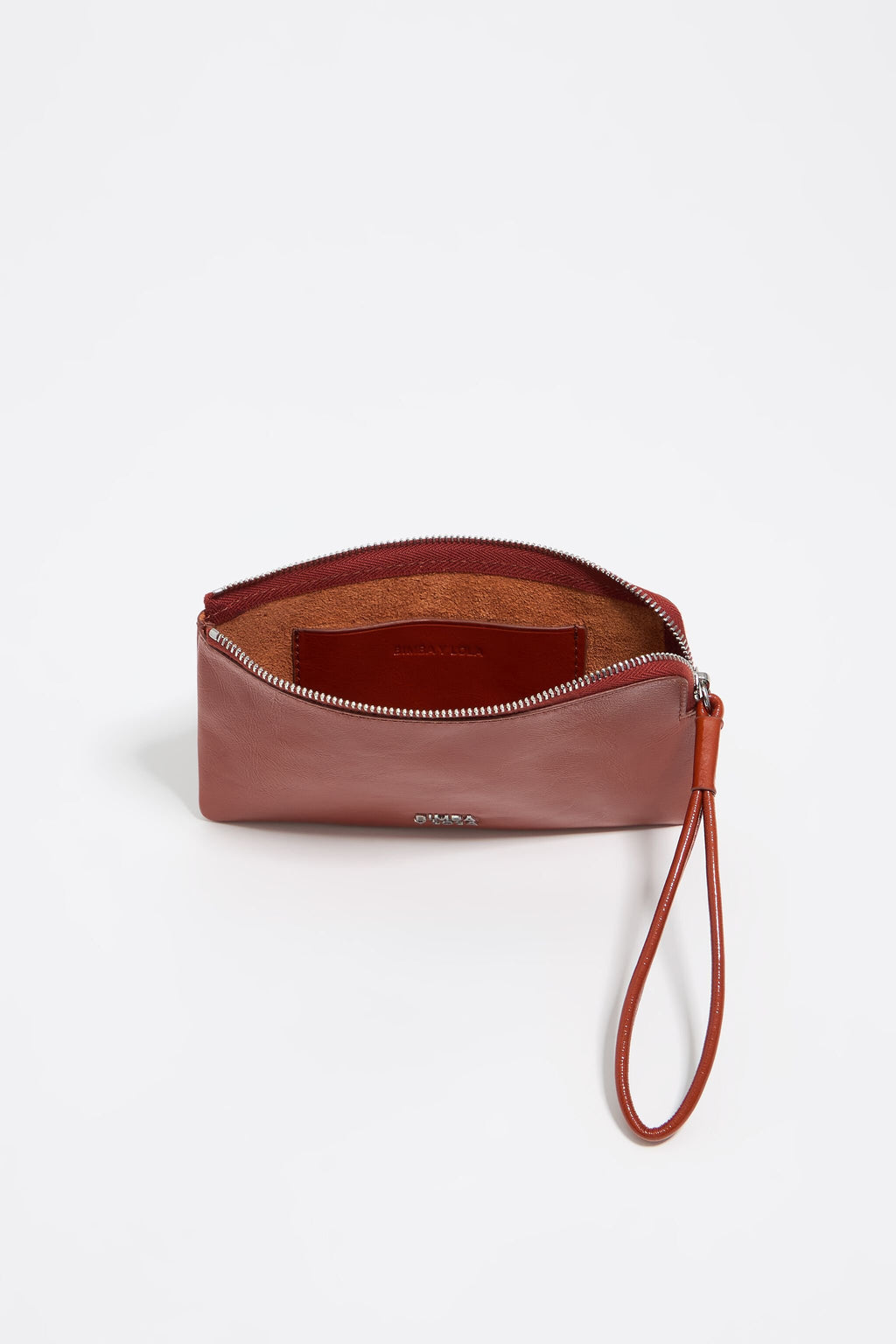 Large burnt orange leather coin purse