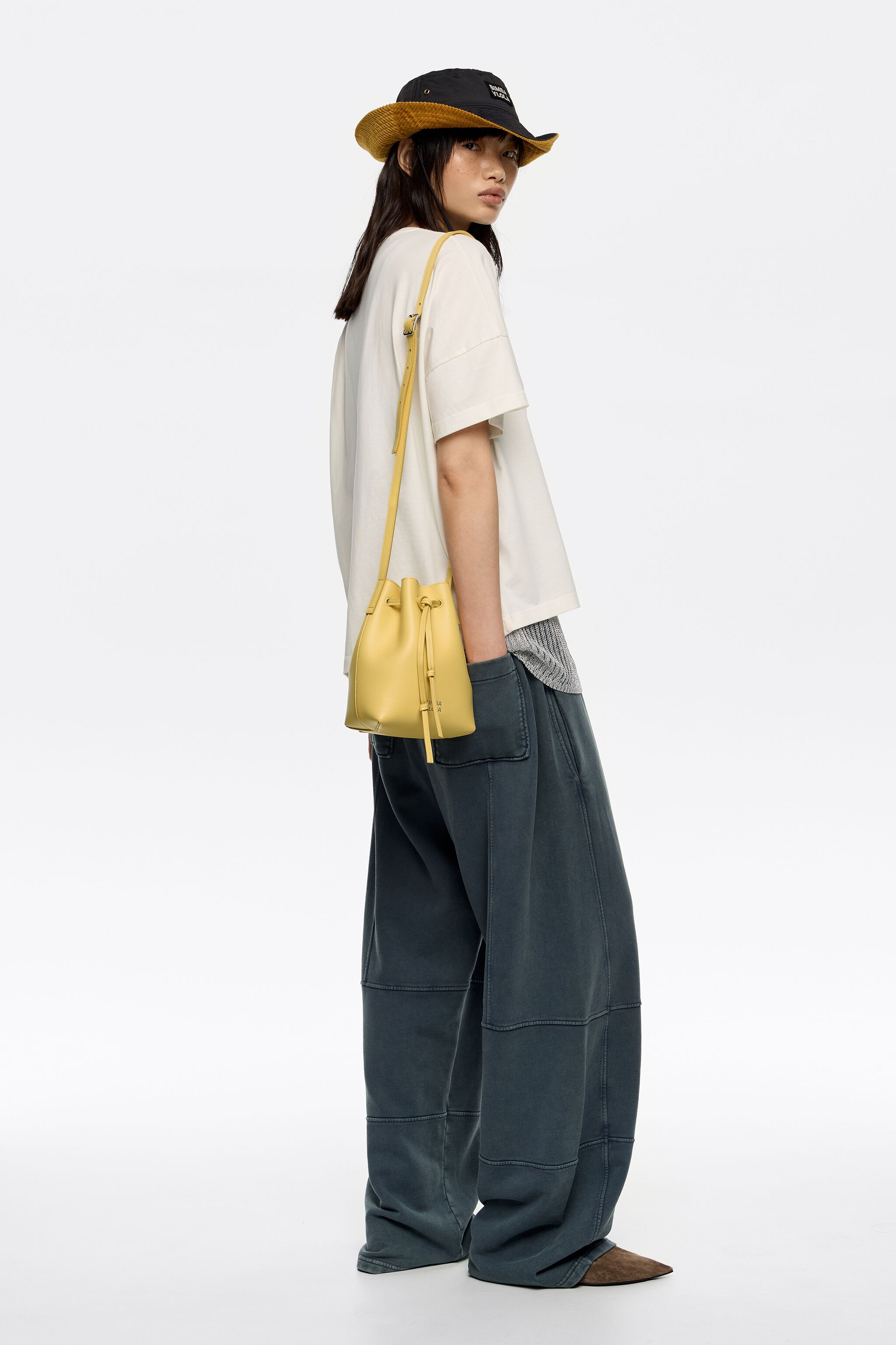 Banana leather bucket bag