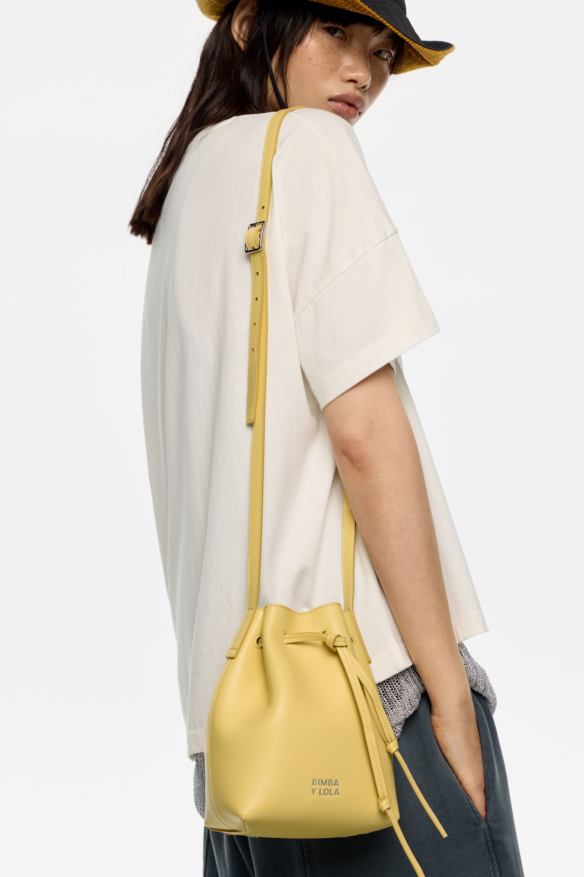 Banana leather bucket bag