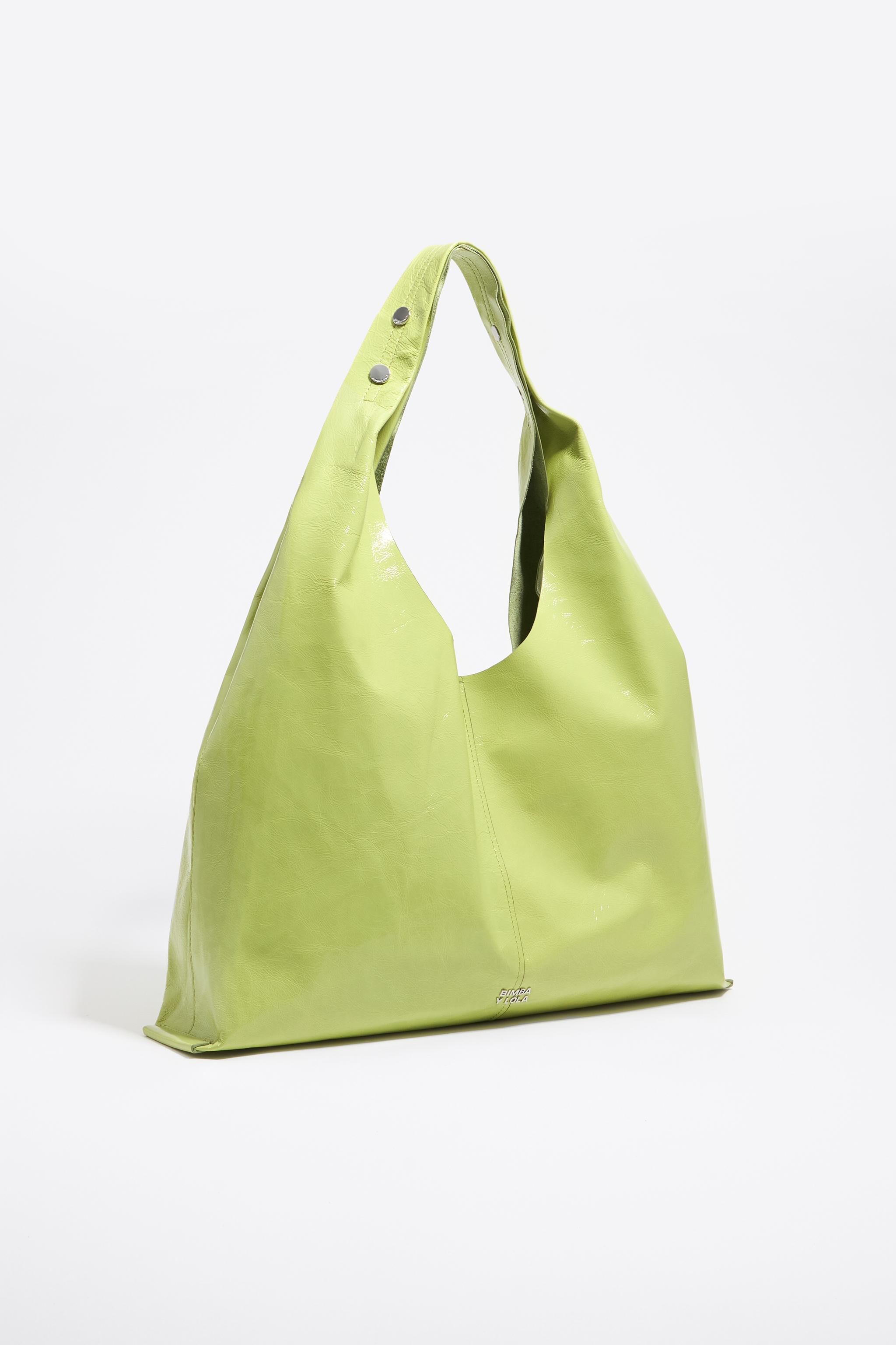 Lime leather maxi Bikini Paper bag
