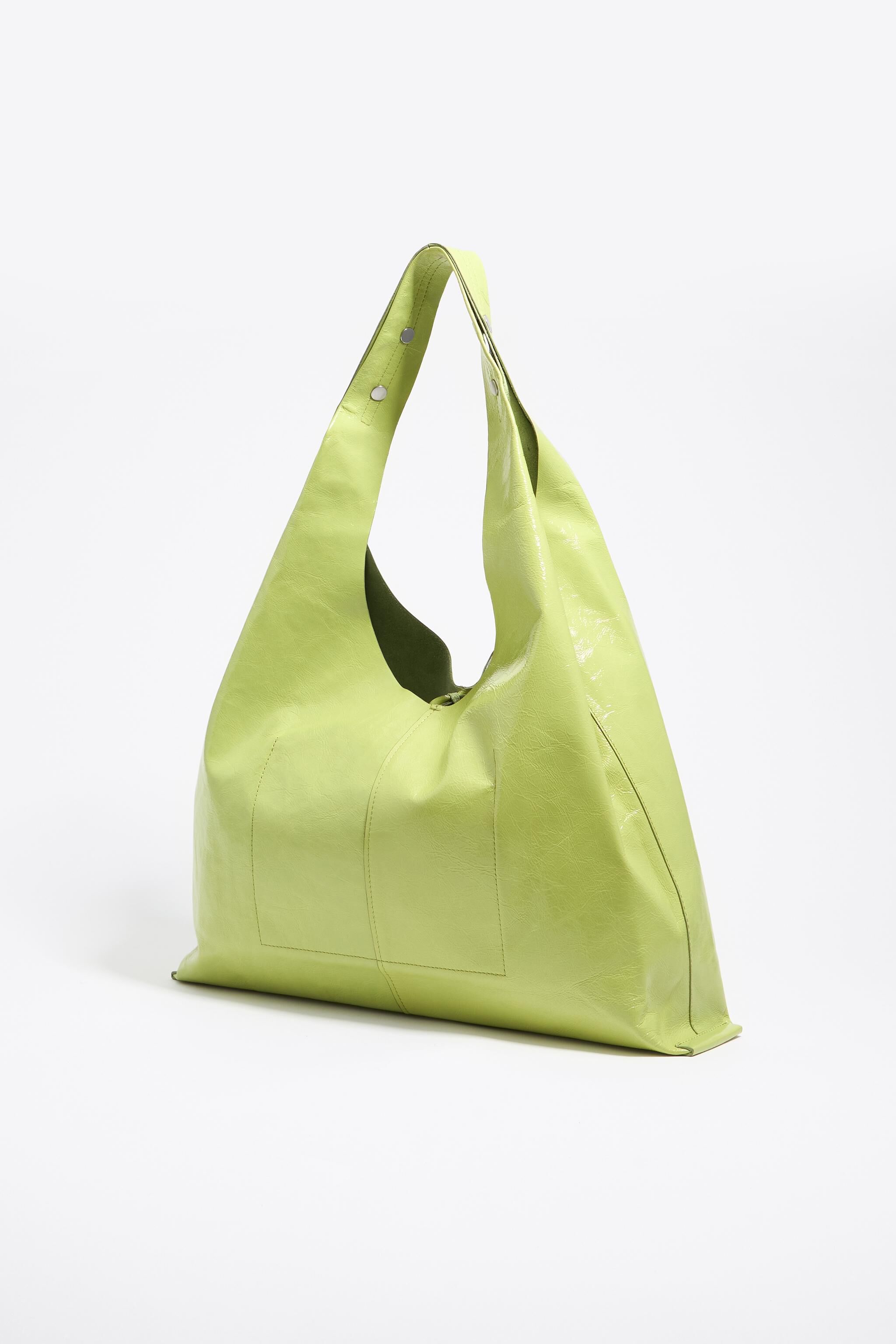 Lime leather maxi Bikini Paper bag