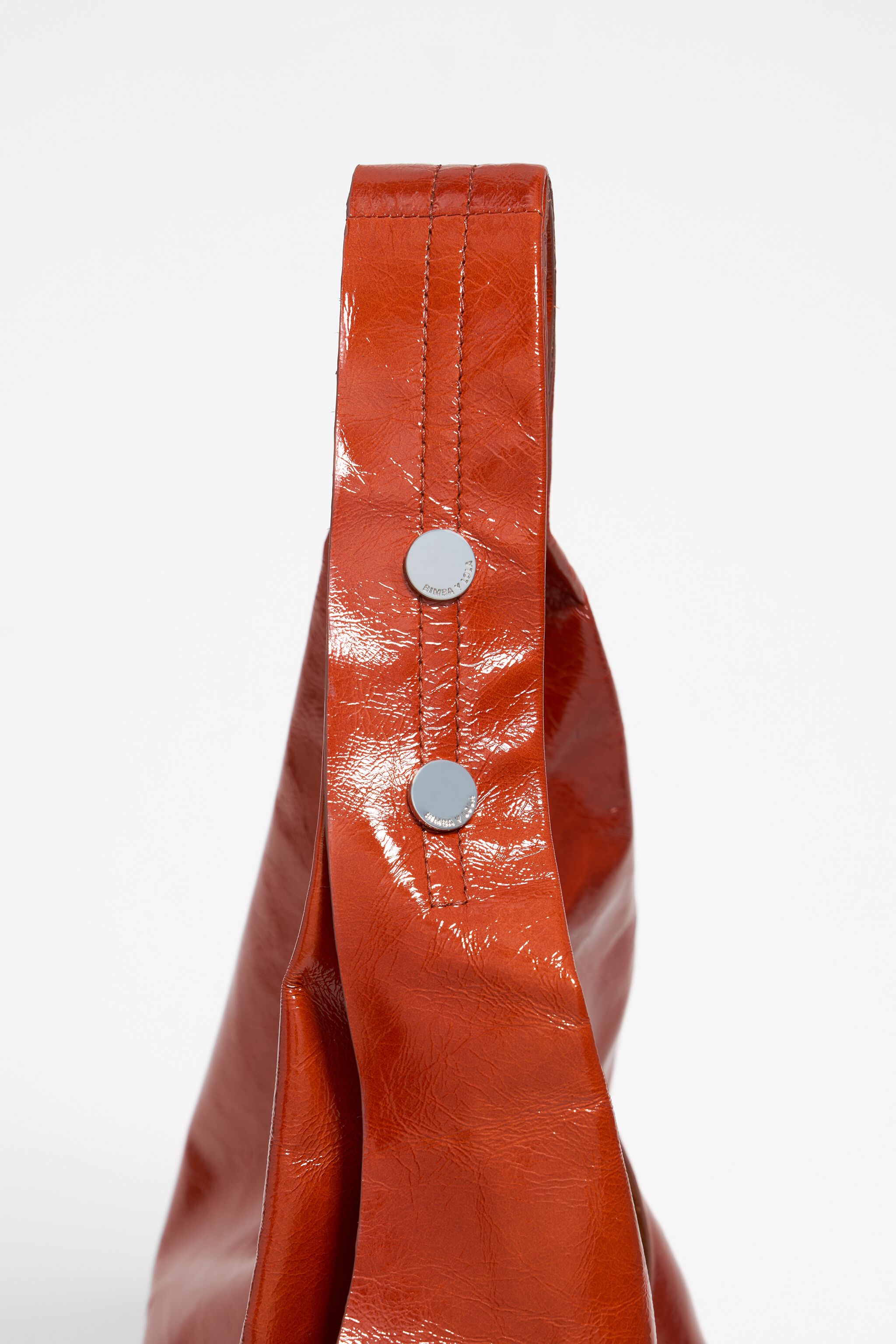 Maxi burnt orange leather Bikini Paper bag