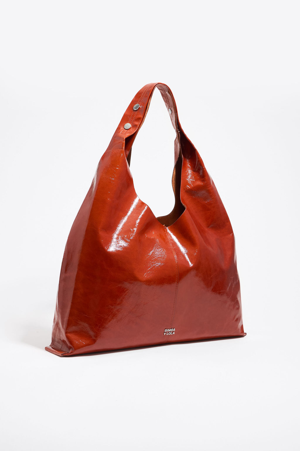 Maxi burnt orange leather Bikini Paper bag