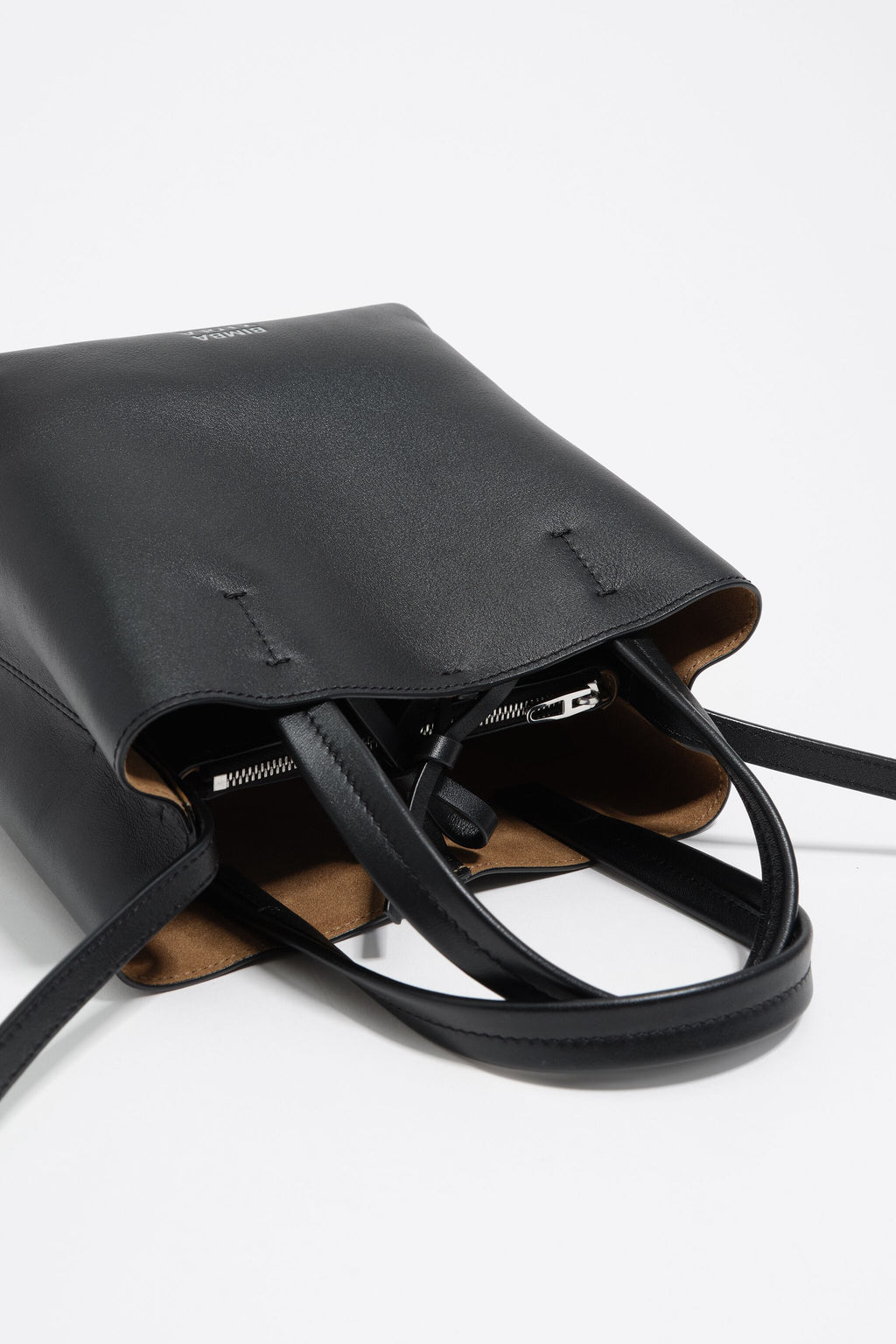 Small black leather Chihuahua bag