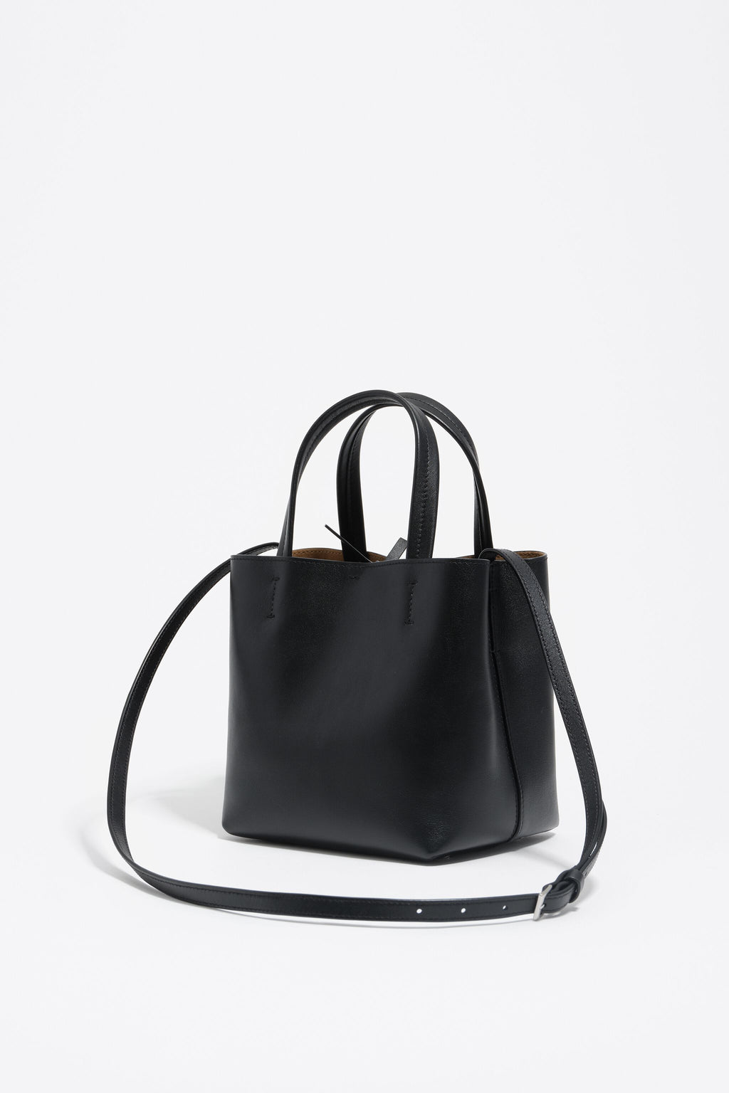 Small black leather Chihuahua bag