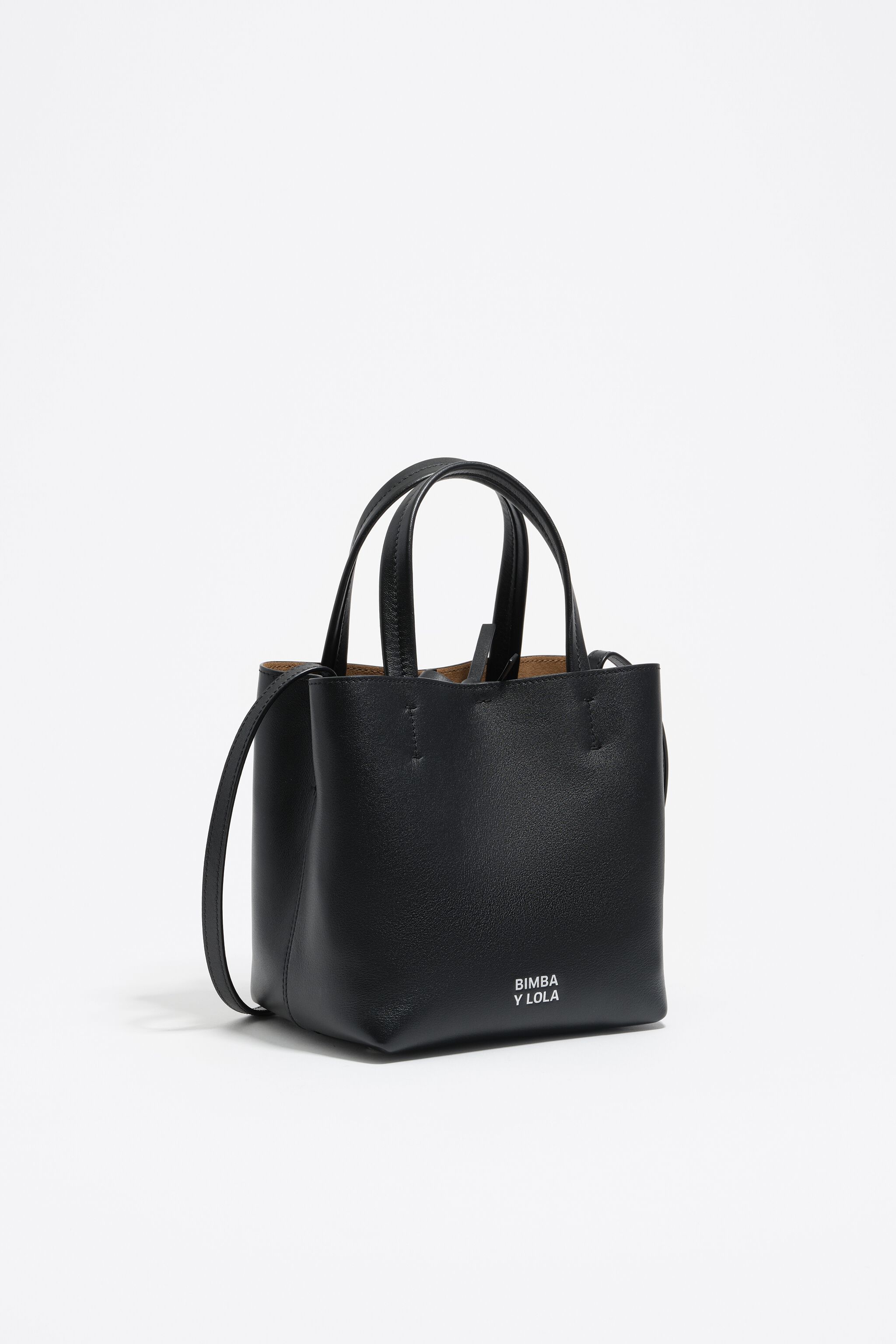 Small black leather Chihuahua bag