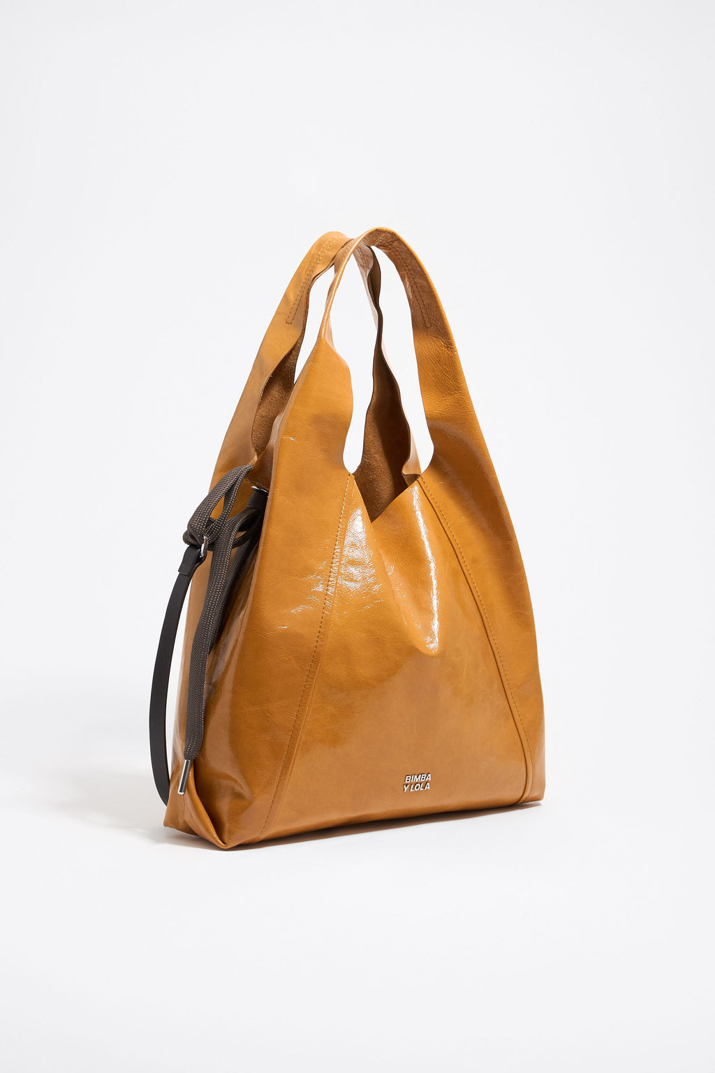 Large chestnut leather Paper bag