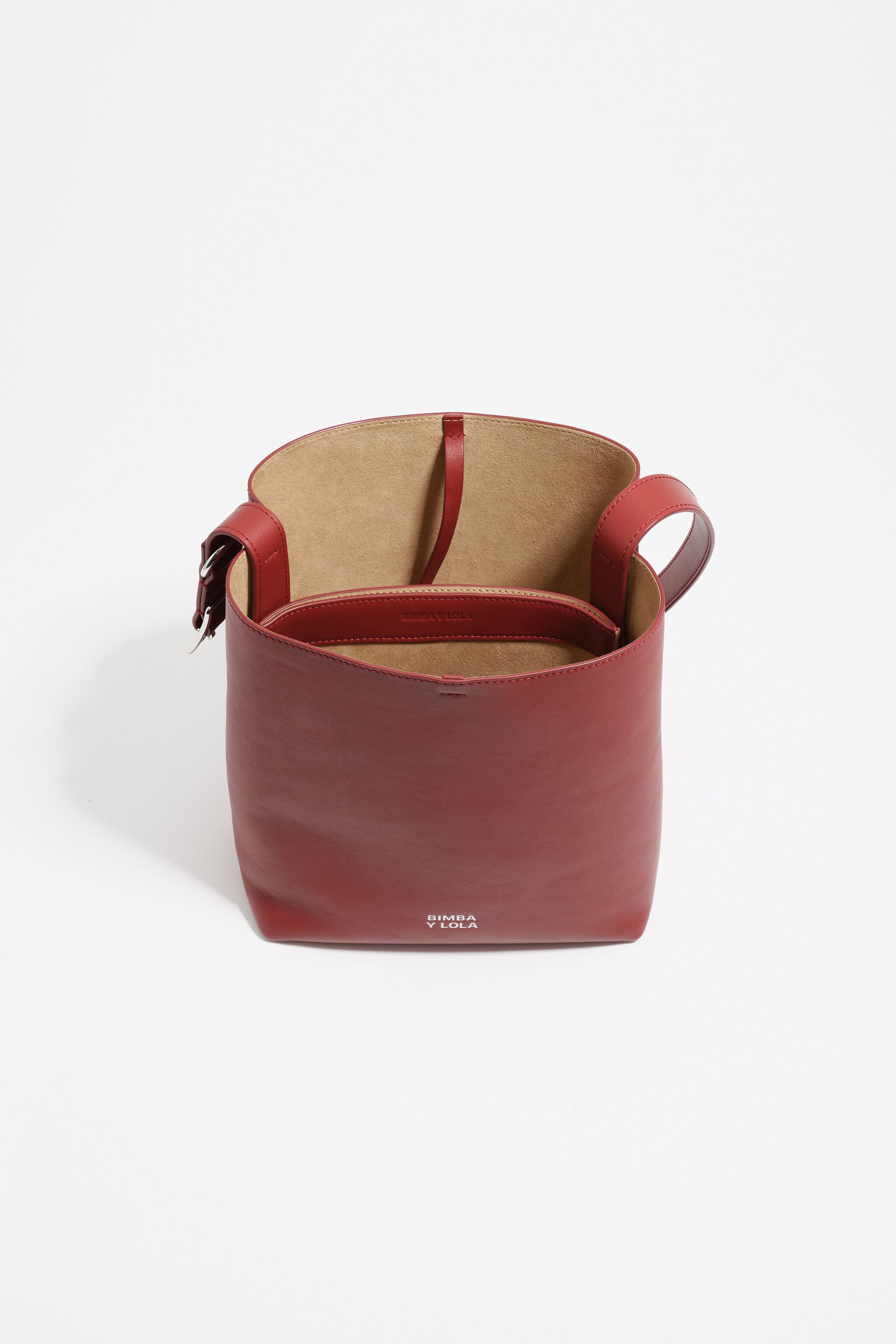 Medium dark red leather Carlino bag
