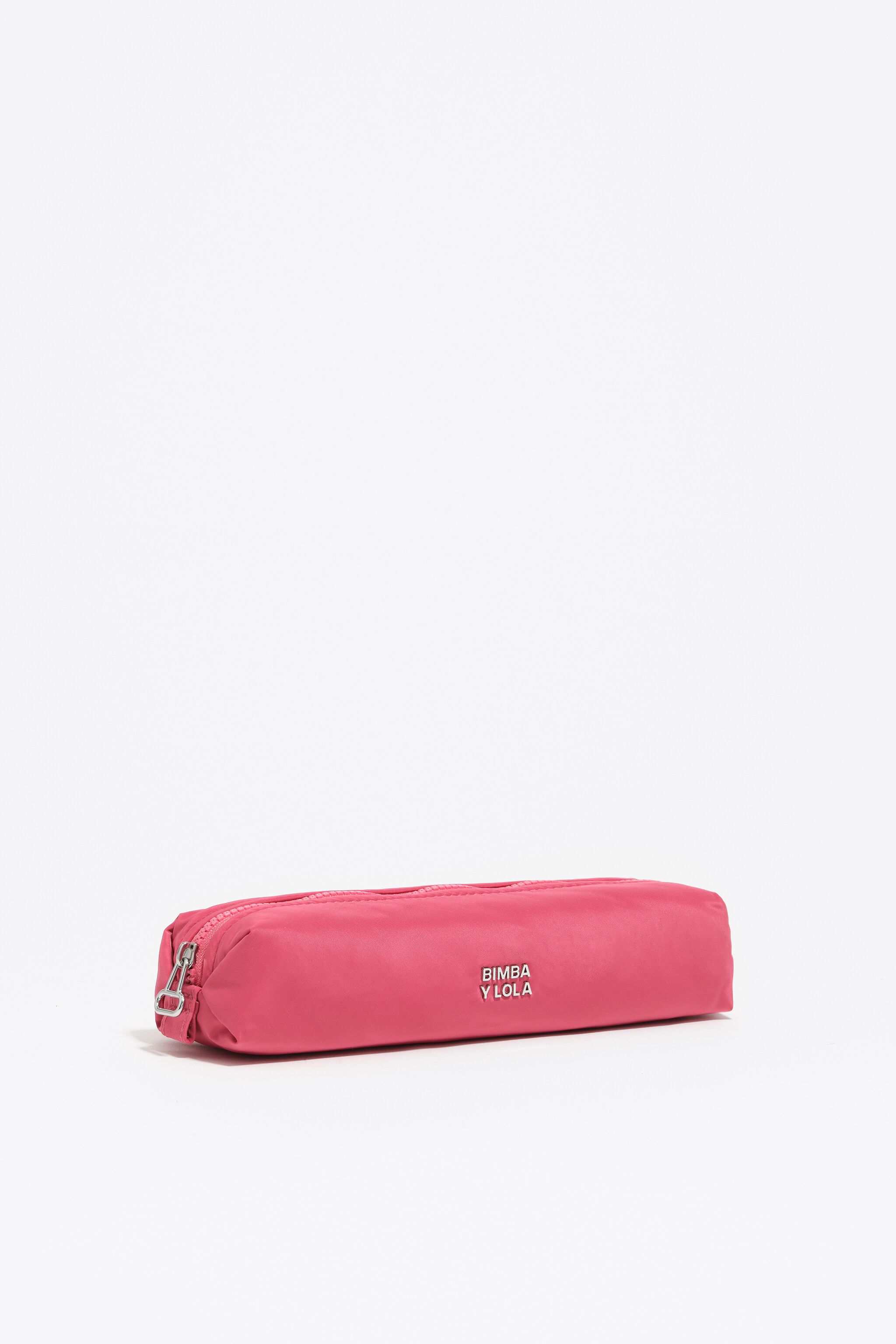 Dark pink nylon make-up case