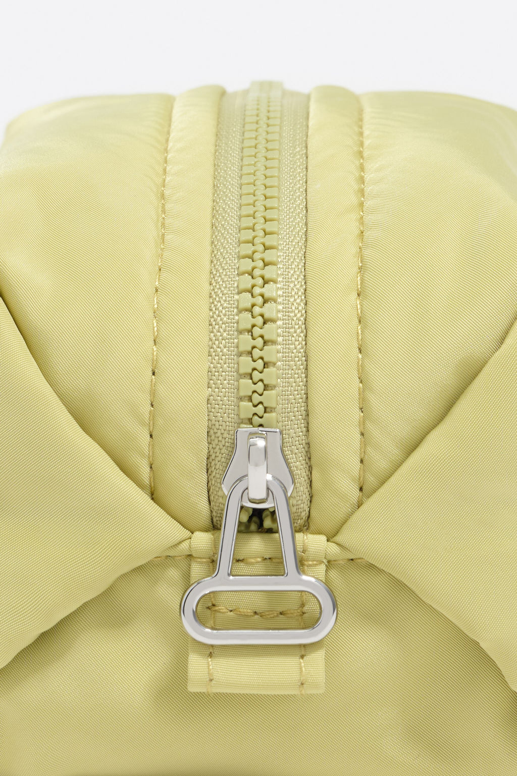 Small pale lime nylon make-up case