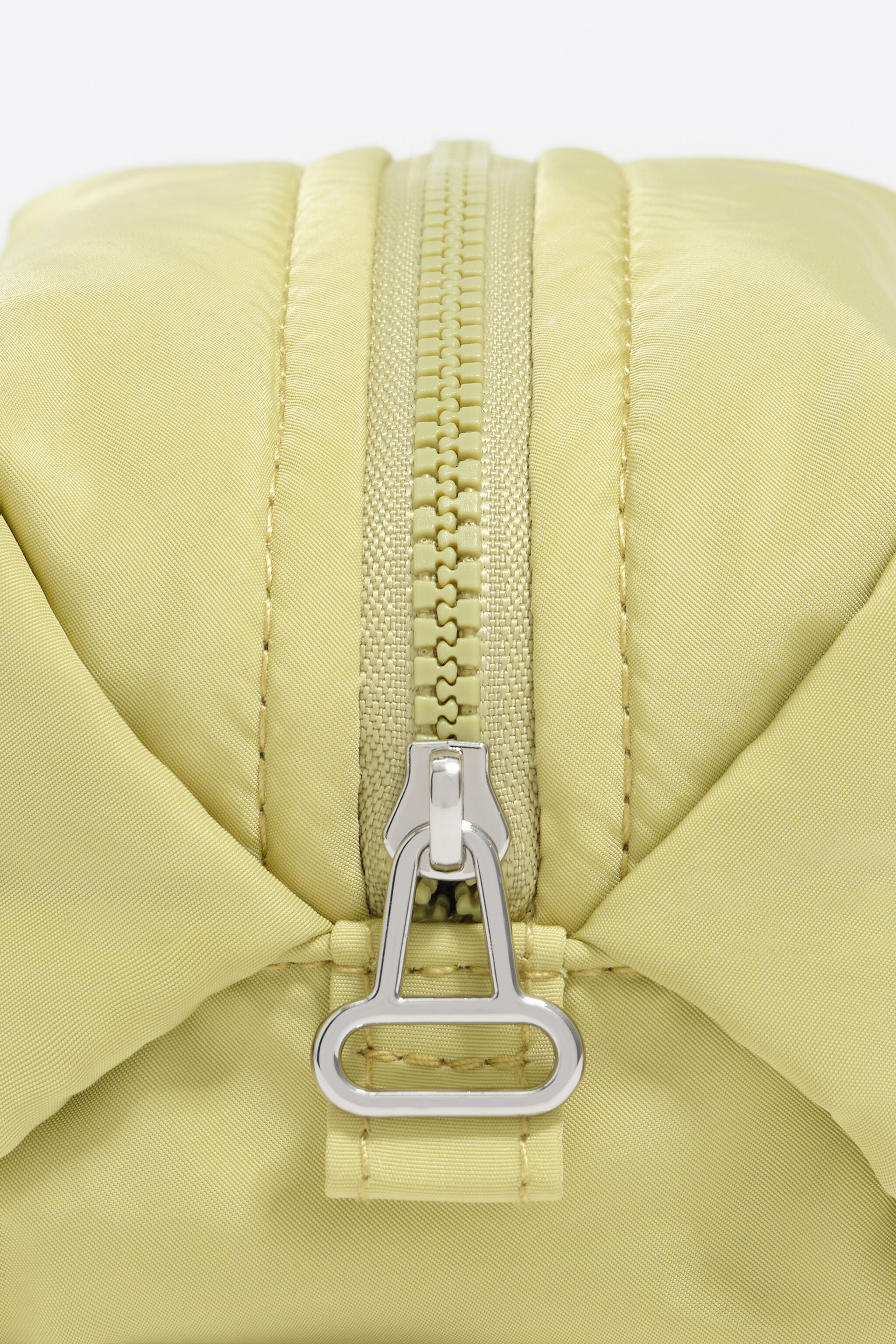 Small pale lime nylon make-up case