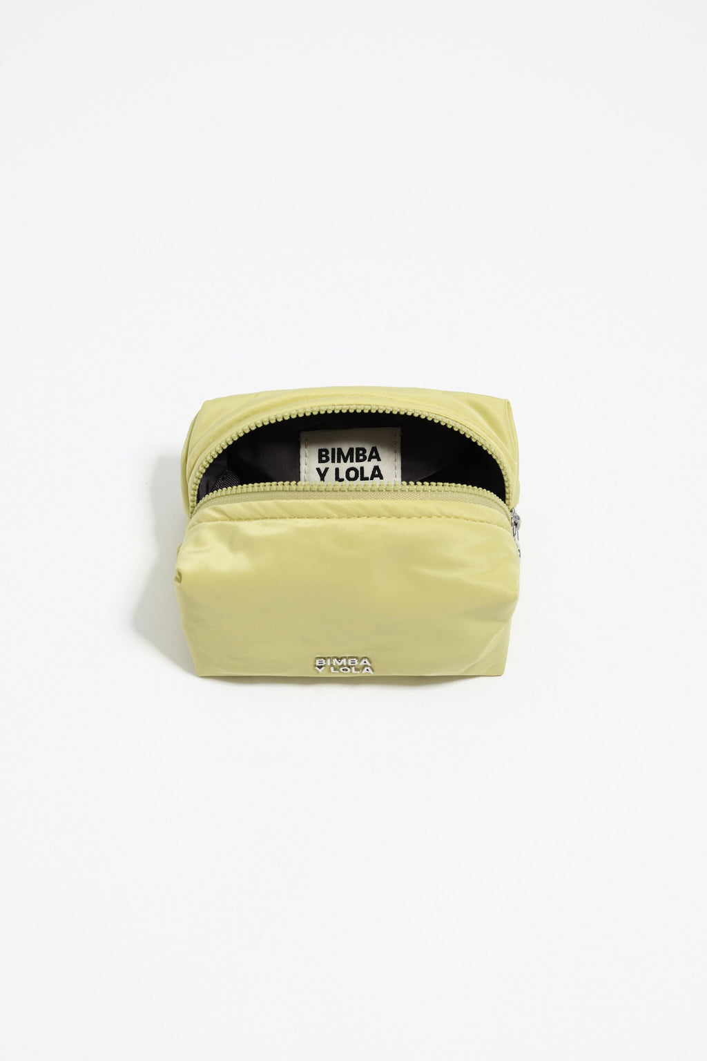 Small pale lime nylon make-up case