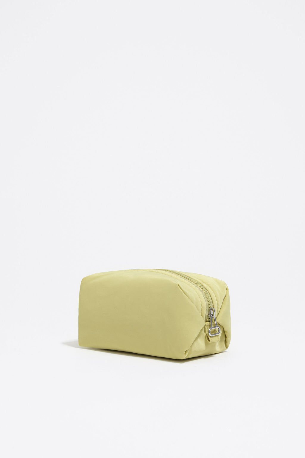 Small pale lime nylon make-up case