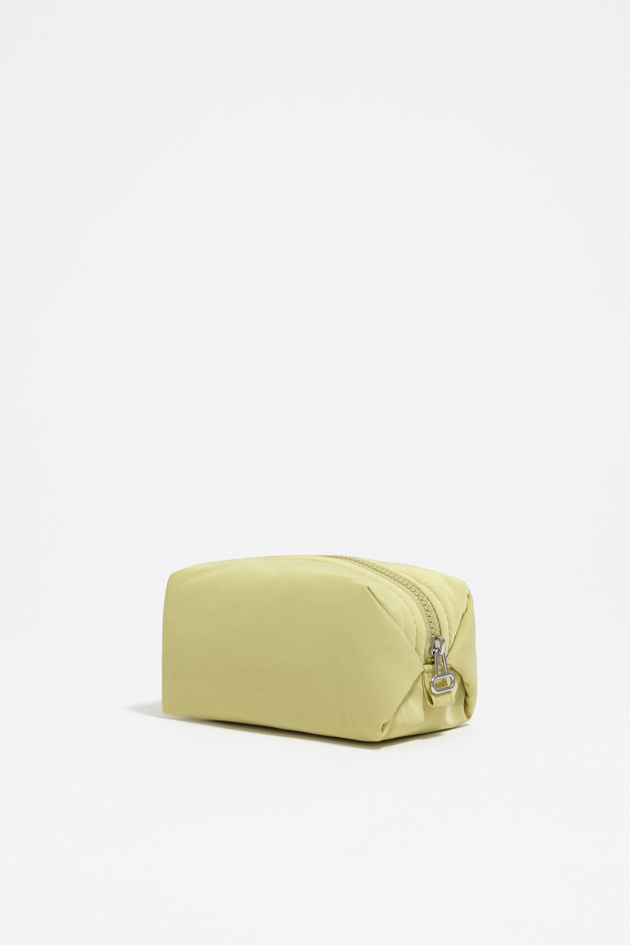 Small pale lime nylon make-up case