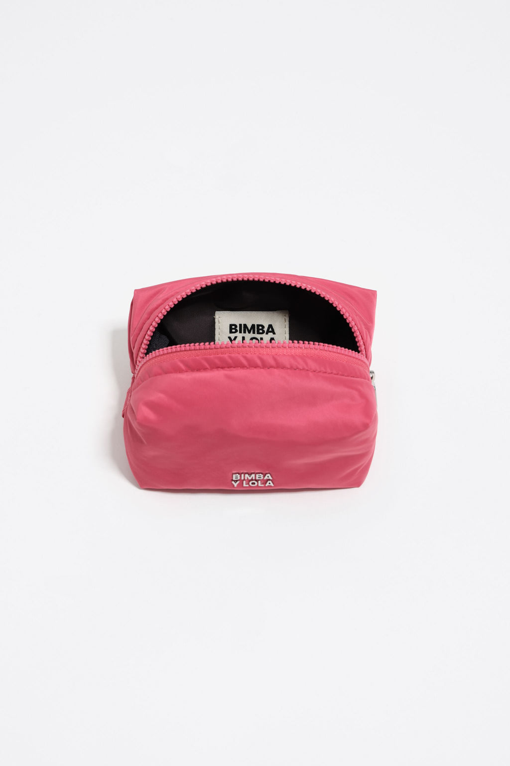 Small dark pink nylon make-up case