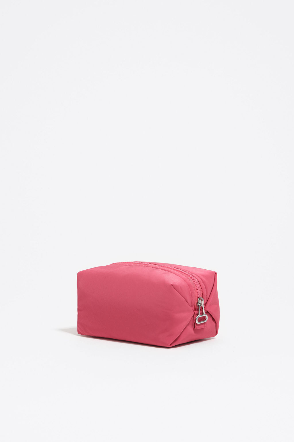 Small dark pink nylon make-up case