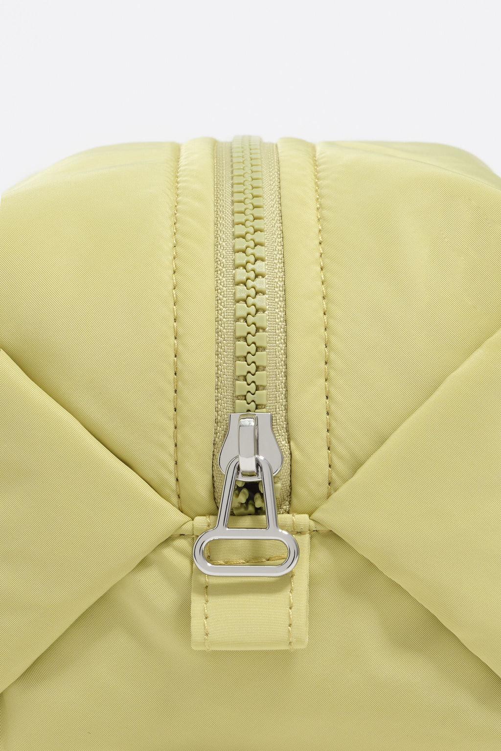 Large pale lime nylon make-up case