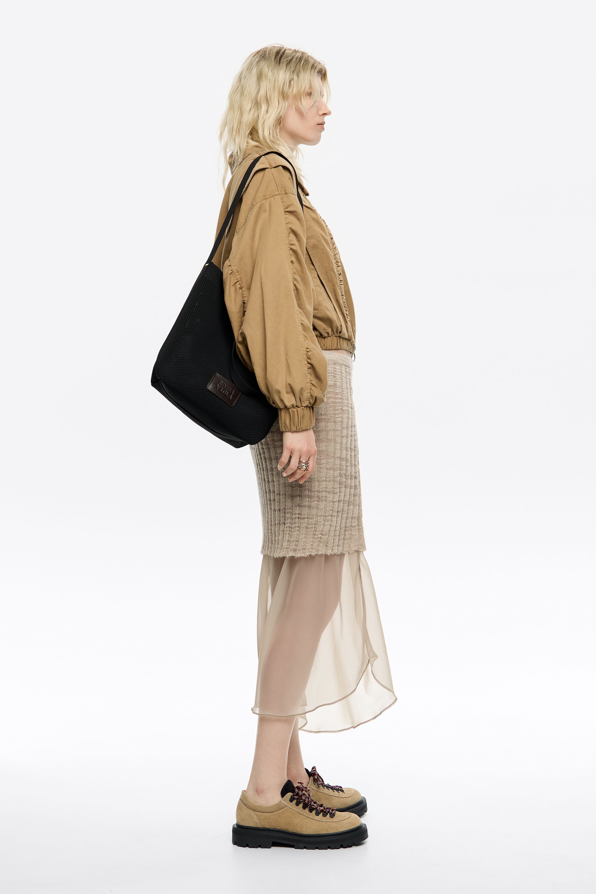 Medium black Flyknit shopper bag