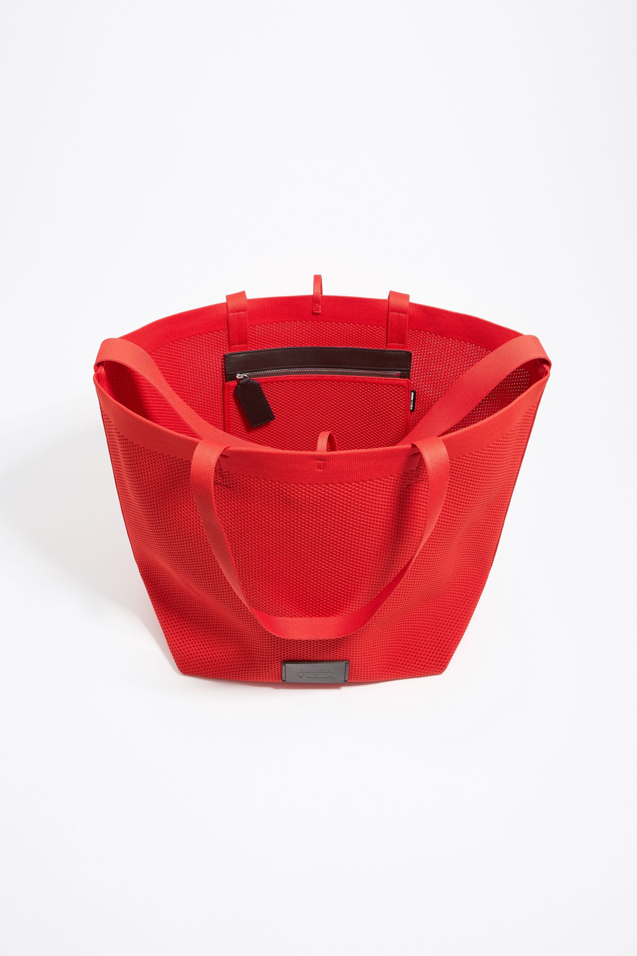 Large tomato nylon Chihuahua shopper bag