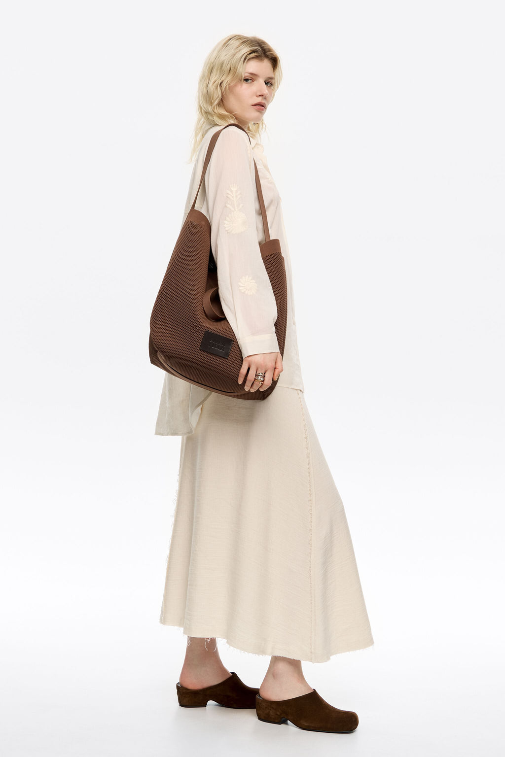 Large brown nylon Chihuahua shopper bag