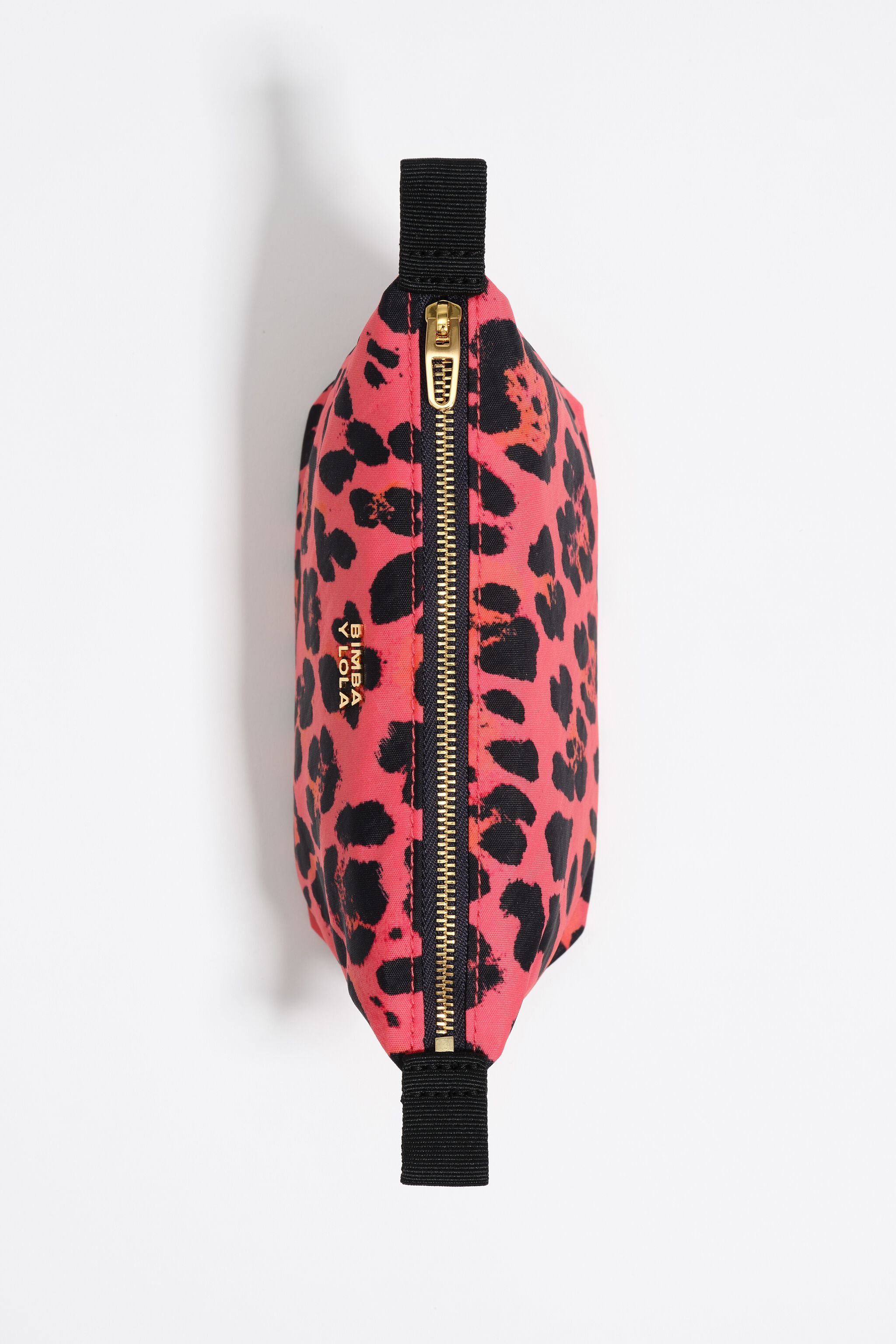 Electric pink Leopard print nylon make-up case