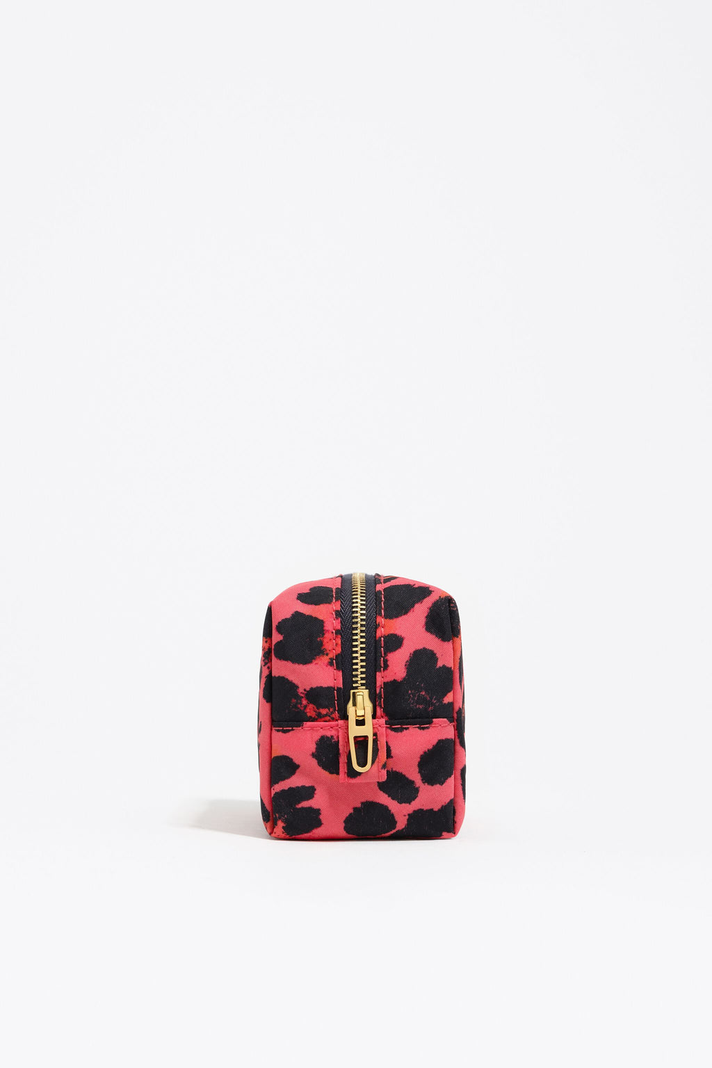 Electric pink Leopard print nylon make-up case