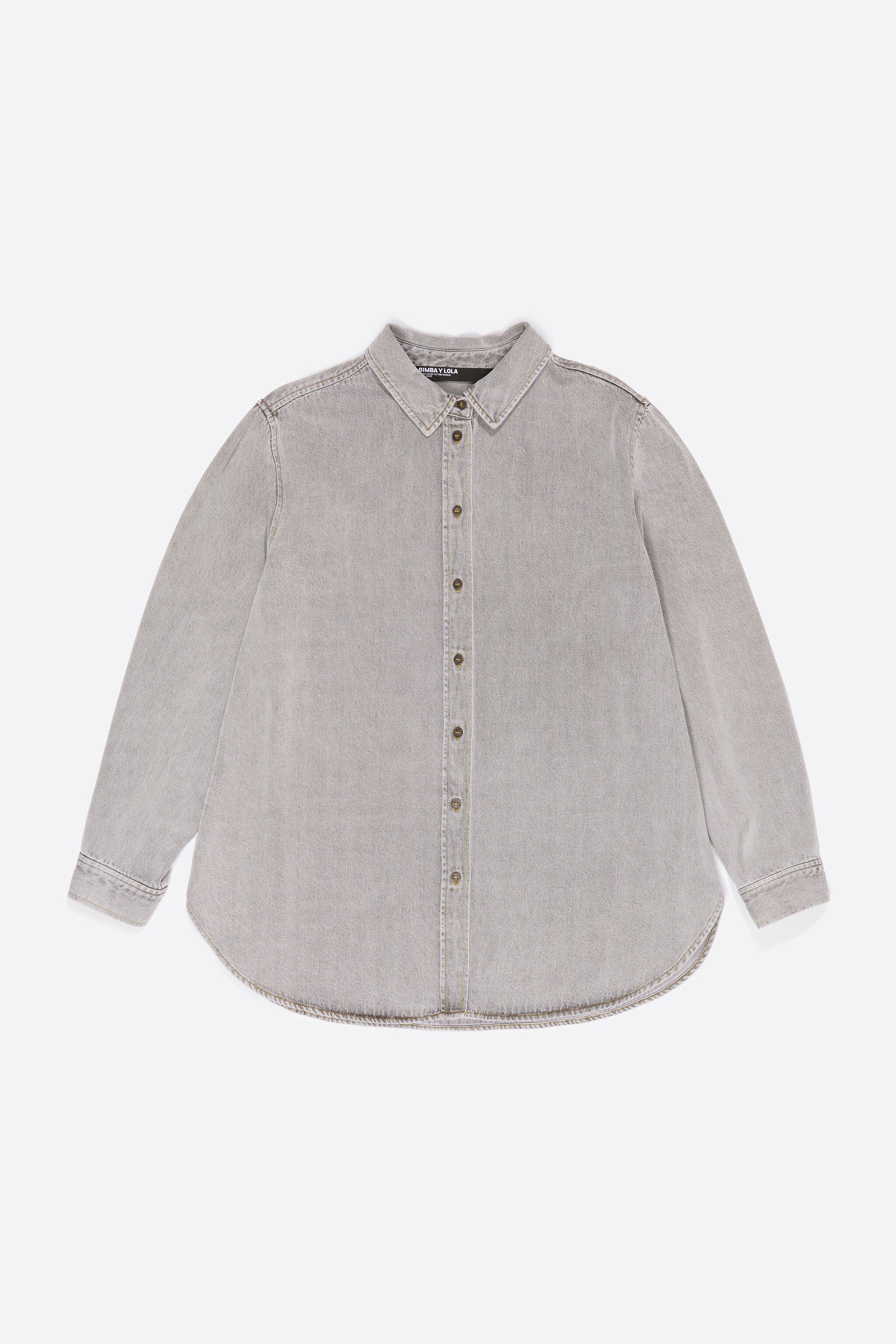 Grey fluid denim shirt