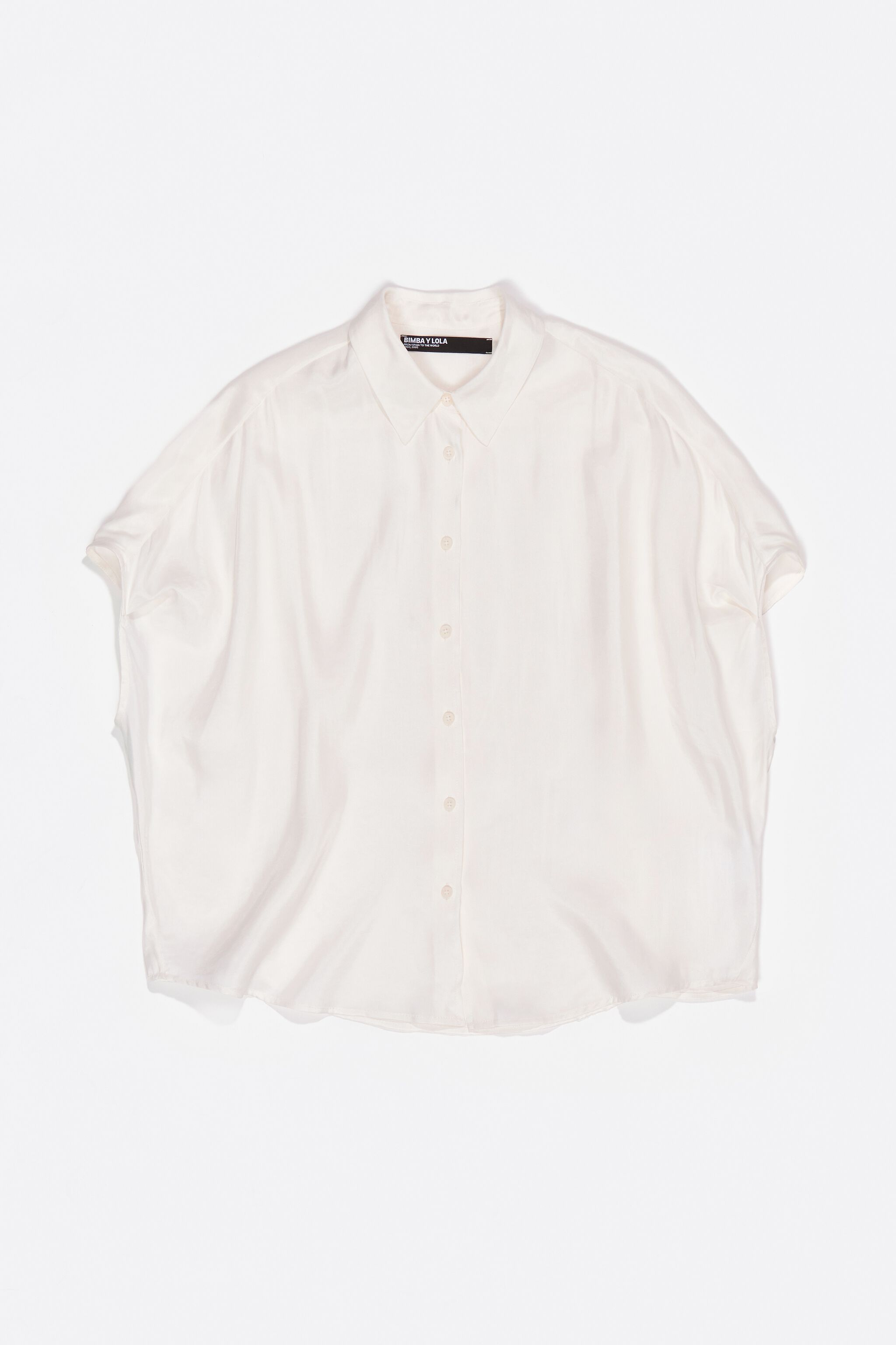 Ivory fluid cape shirt