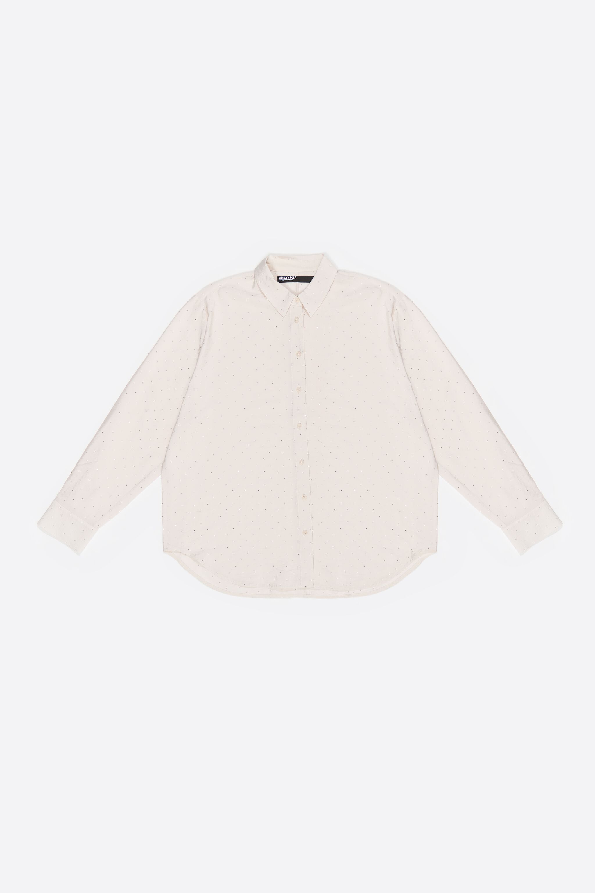 Ivory rhinestones boxy shirt