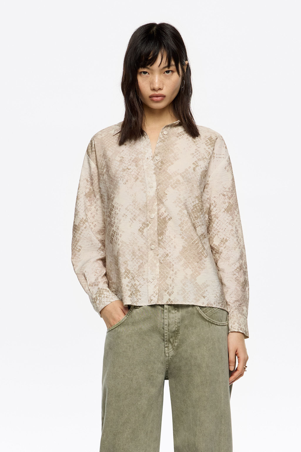 Taupe Snake boxy shirt
