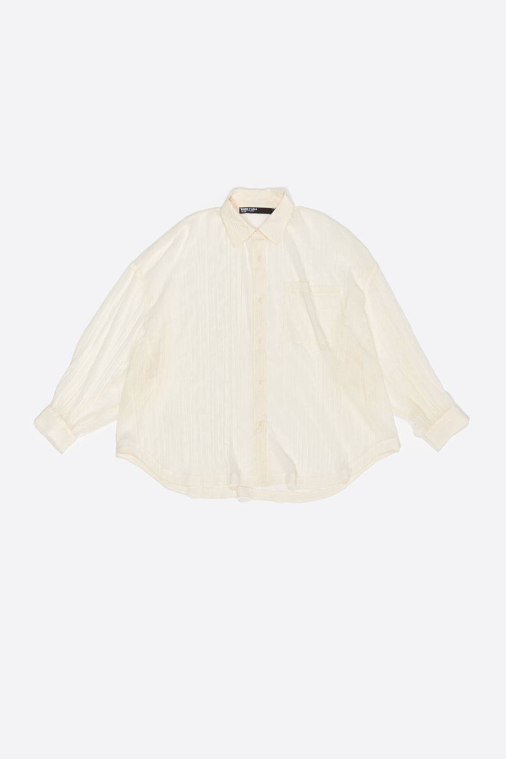 Oversize ivory pleated shirt