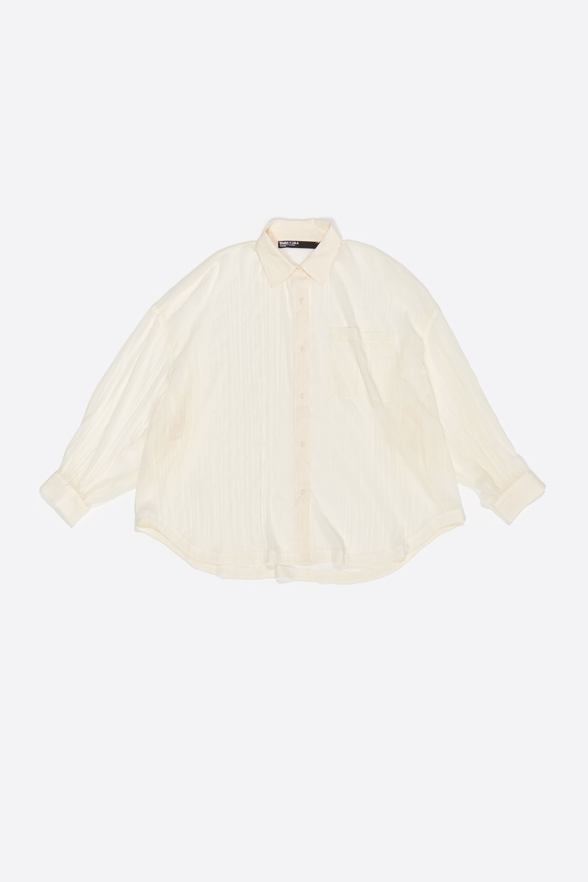Oversize ivory pleated shirt