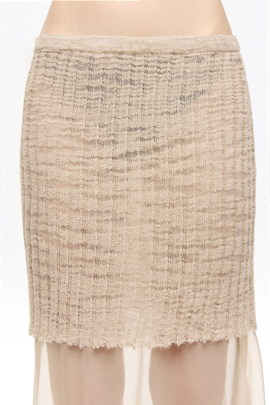 Sand overlay knit skirt