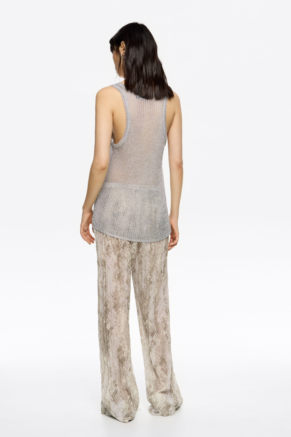 Taupe Snake pleated jogger trousers