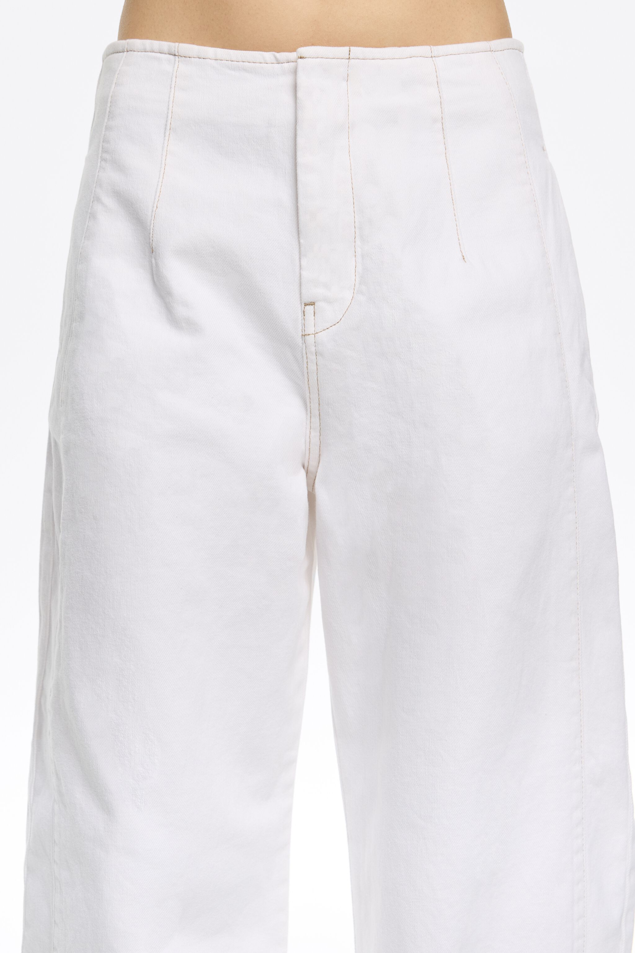 Off-white buckled denim jeans