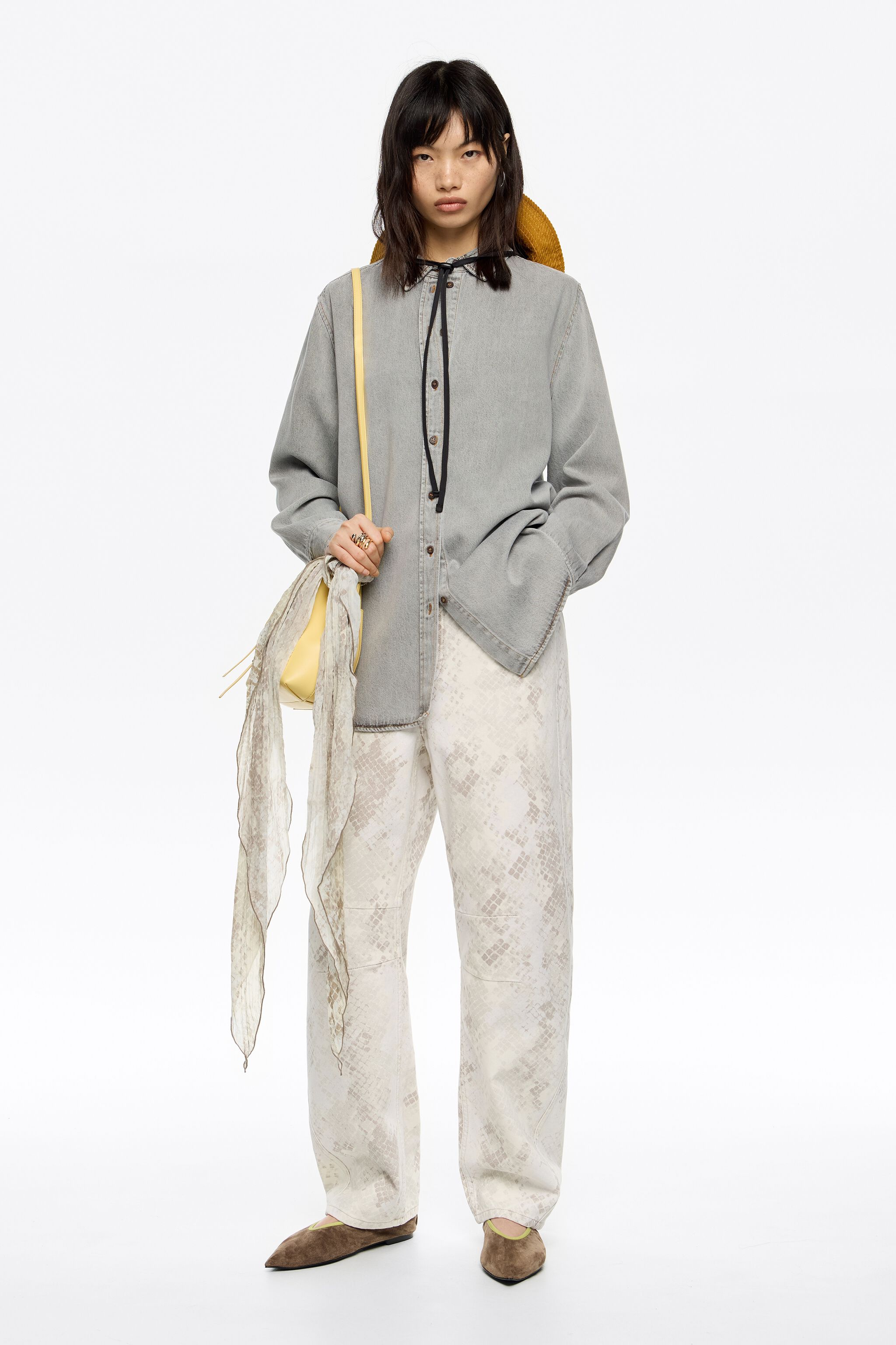 BARREL - Taupe Snake denim jeans